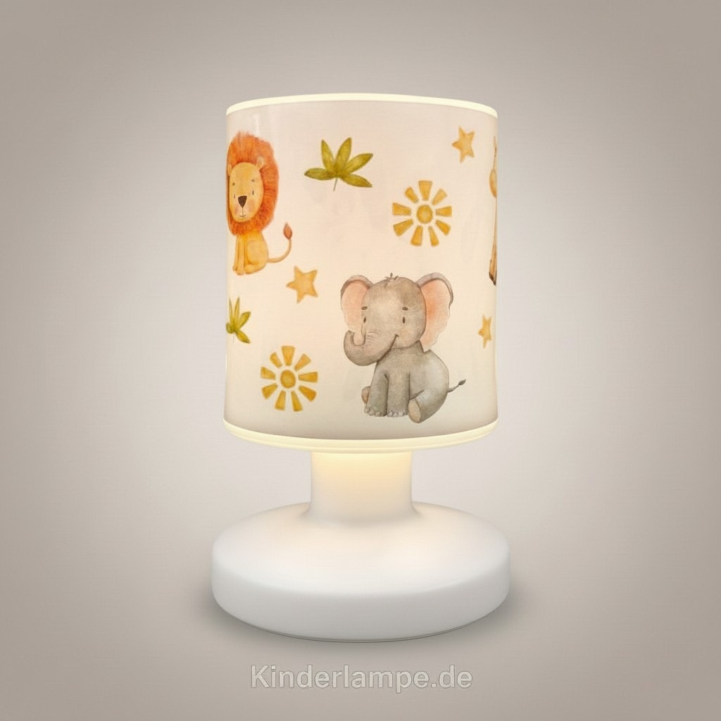 niermann LED Nachttischlampe »Kinderlampe mit Motiv "Little Safari", Akku-Leuchte für Kinderzimmer« LED-Modul 1 Stk. Warmweiß kabellos nutzbar, per USB aufladbar