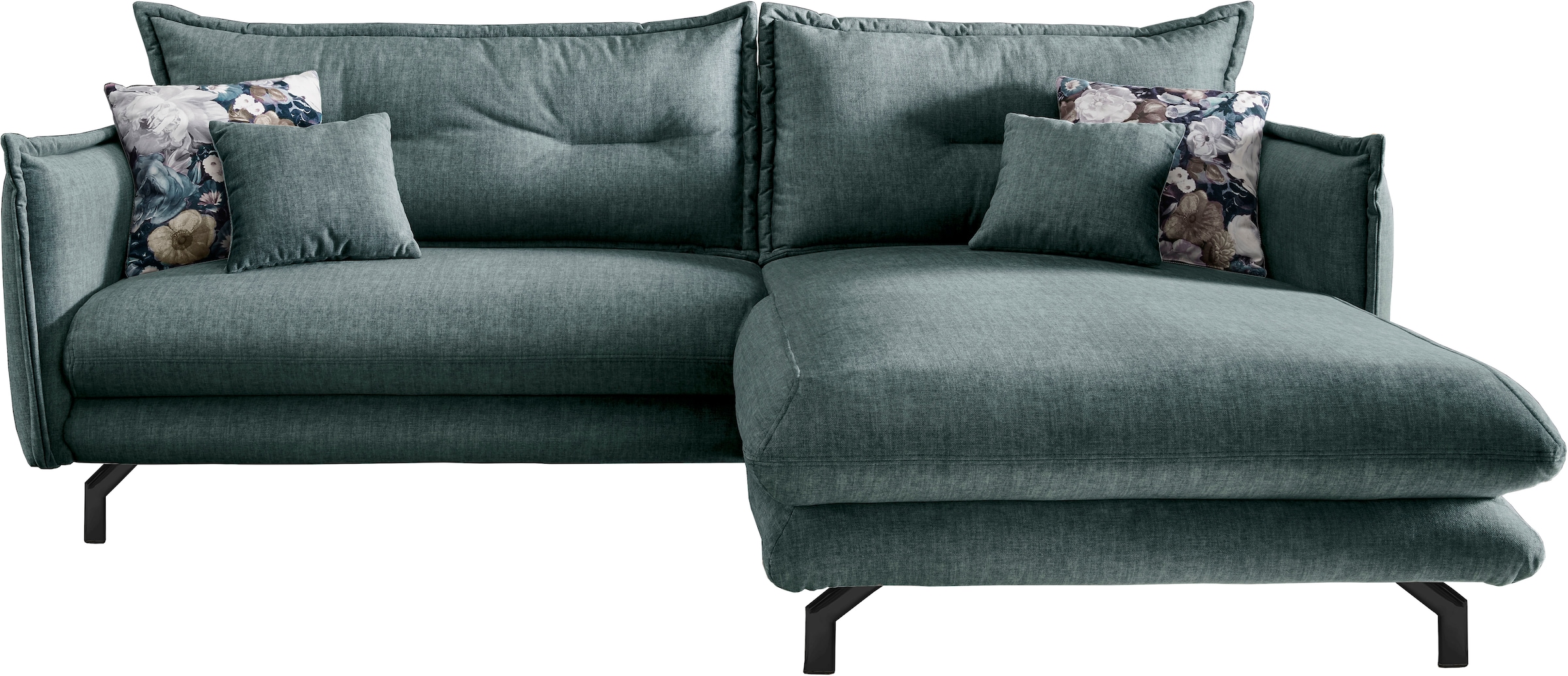 Home affaire Ecksofa »Lazio modern und bequem, schmale Armlehnen, tolle Detailverarbeitung« Armlehnen verstellbar