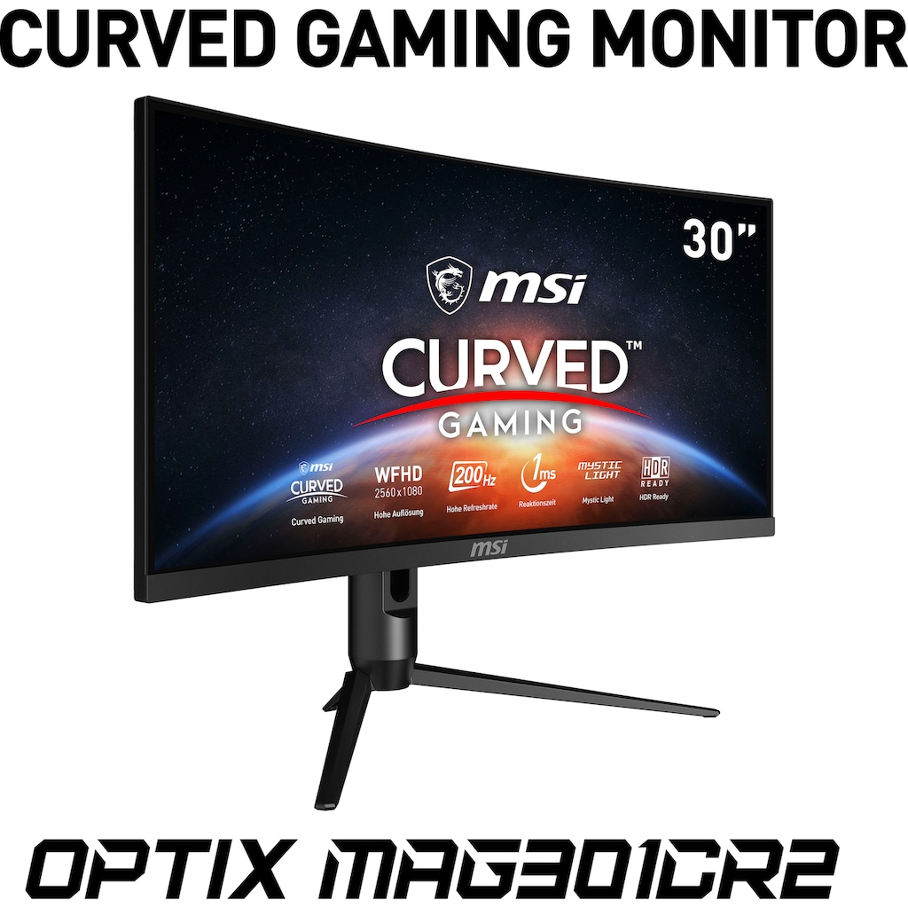 MSI Curved-Gaming-LED-Monitor »Optix MAG301CR2«, 76 cm/30 Zoll, 2560 x 1080 px, WFHD, 1 ms Reaktionszeit, 200 Hz