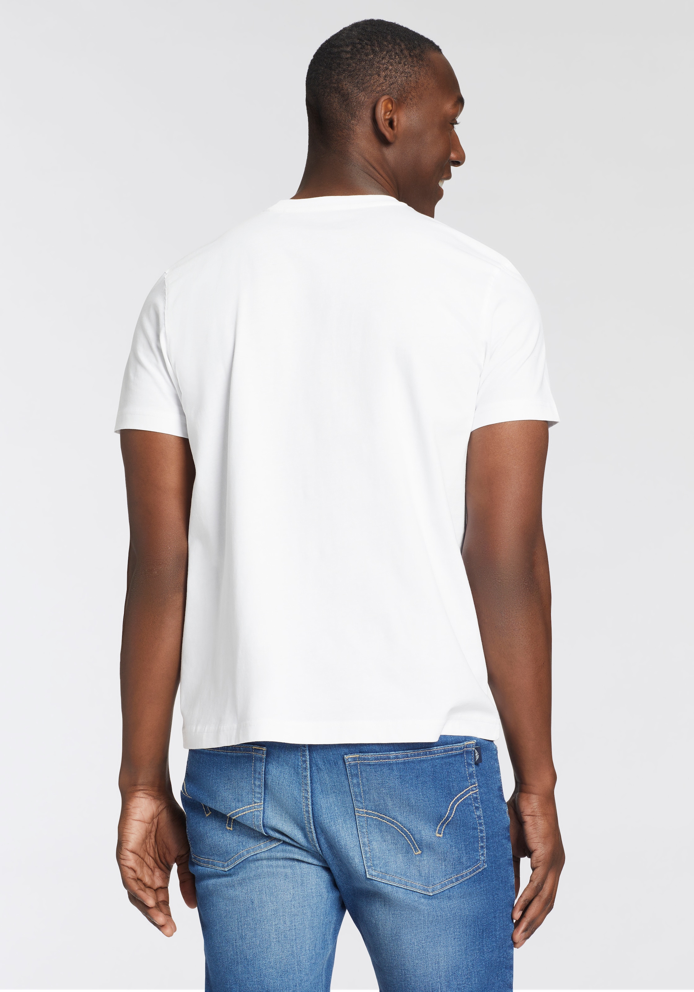 Man's World T-Shirt »neue Farben!«, (3er-Pack), Kurzarm, unifarben, Rundhals, aus Baumwolle