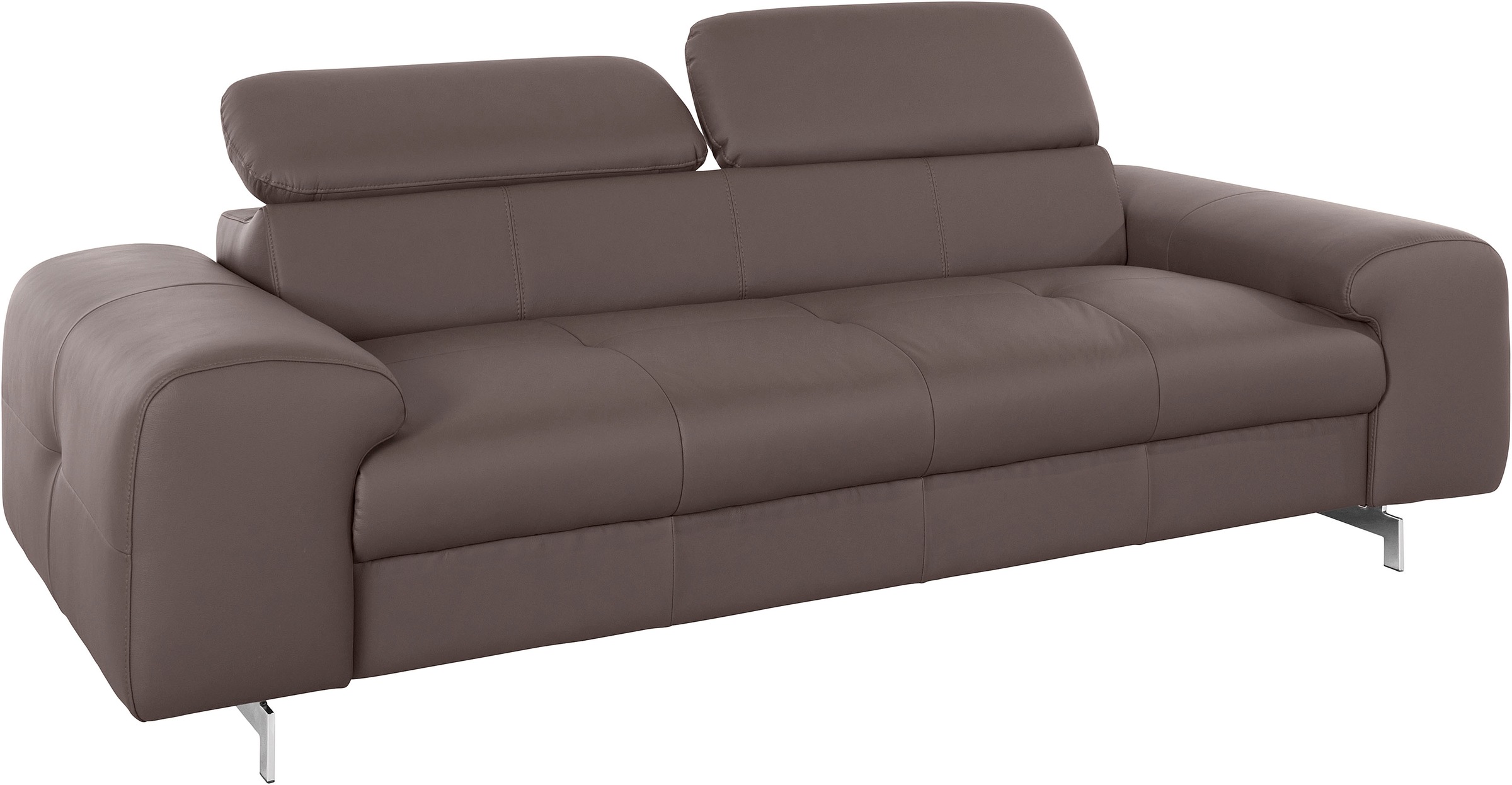 COTTA 3-Sitzer »Chef«, Big-Sofa mit Kopfteilverstellung, edle Metallkufen