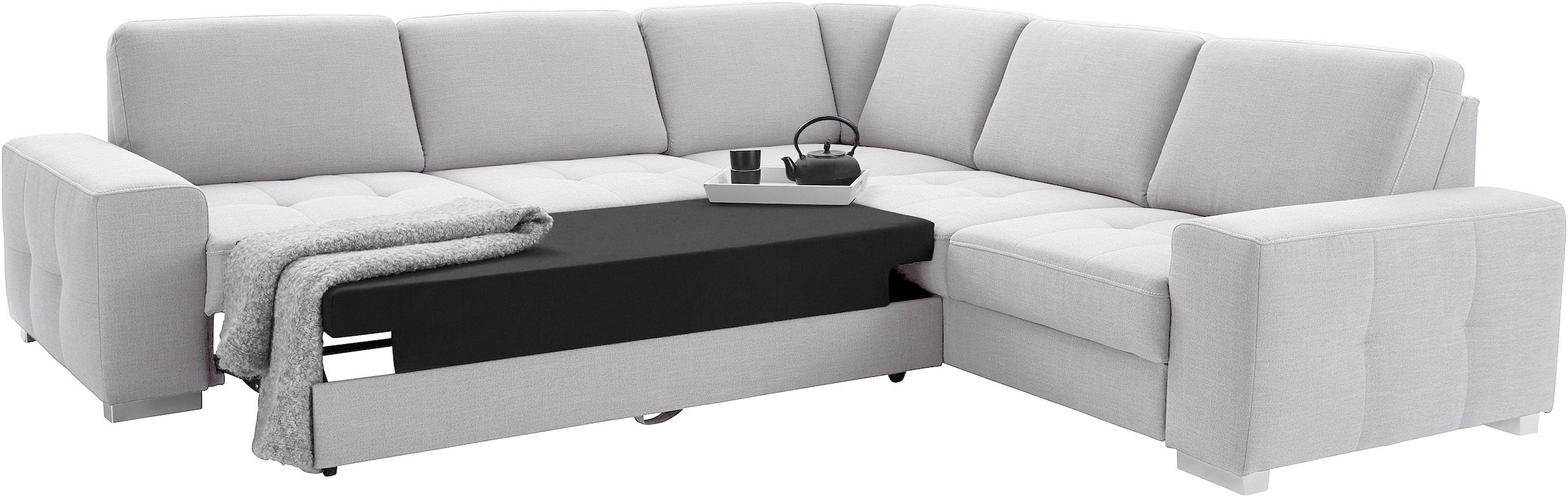 sit&more Ecksofa »Santorini L-Form«, mit Federkern und Sitztiefenverstellung, wahlweise mit Bettfunktion