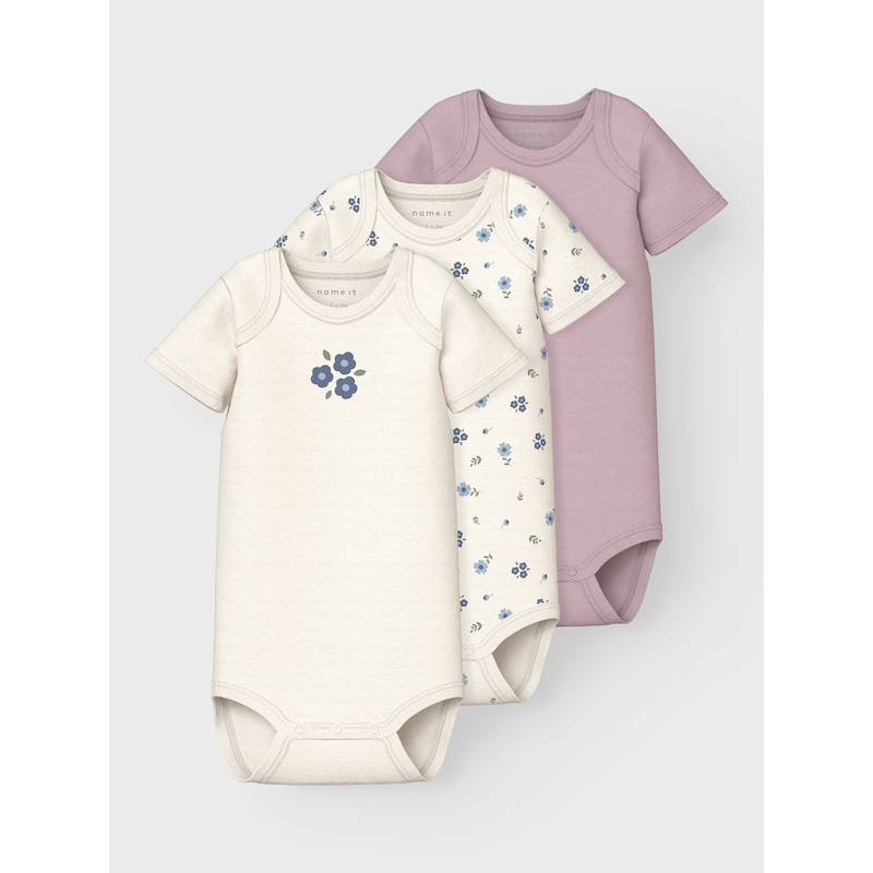 NAME IT Body »NBFBODY 3P SS JET STREAM FLOWER NOOS« Packung, 3 Stk. tlg. Jet Stream 86 - N-Gr N-Gr 86 Body von name it für Mädchen
