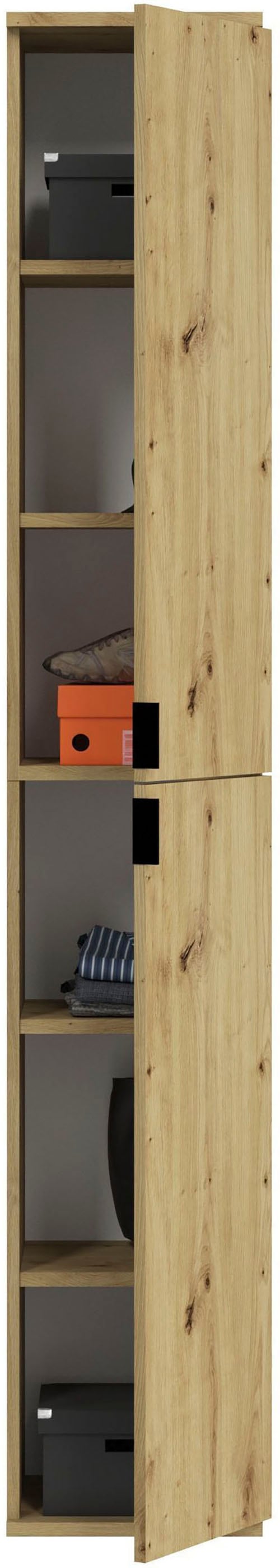 INOSIGN Garderoben-Set »Trondheim, 91 cm, best. aus 2 Schränken, 6 Türen, 15 Fächer«, (Set, 2 St.), inkl. ausziehbarer Kleiderstange, Garderobenschrank, Kleiderschrank