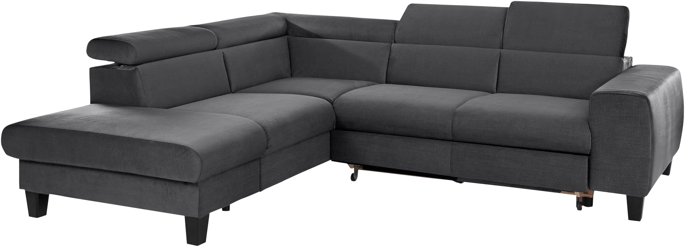 COTTA Polstergarnitur »Morven L-Form«, (Set), Set bestehend aus: Ecksofa mit Kopfteilverstellung & Hocker