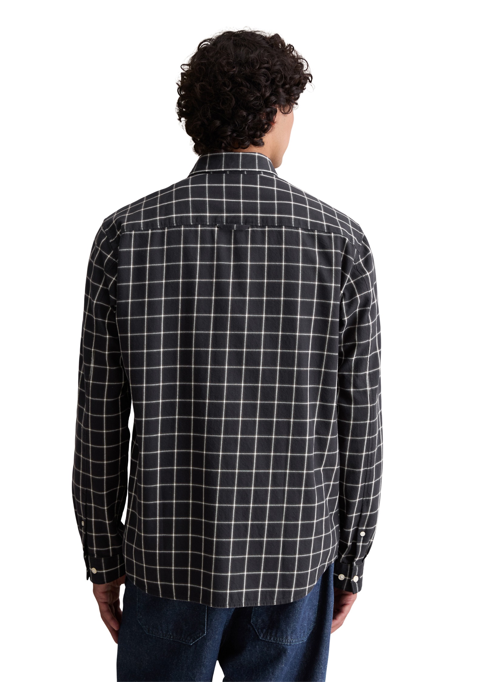 Marc O'Polo DENIM Langarmhemd, Businesshemd, Kentkragen, garngefärbtes Karomuster, regular fit