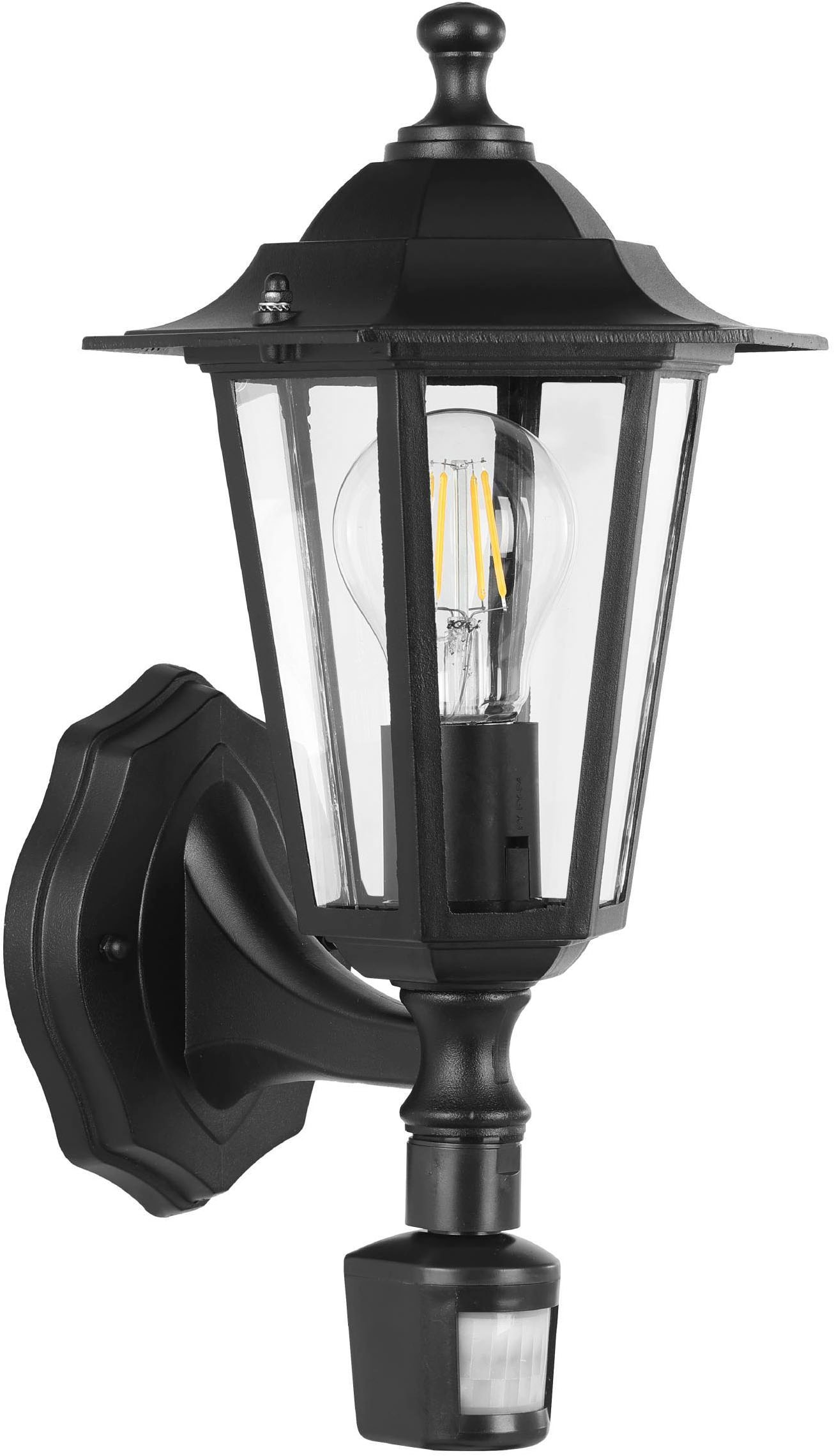 EGLO Wandleuchte »Laterna 4 Außen-Wandlampe, Außenleuchte, Aluguss und Glas, E27, IP44« E27 1 Stk. Wand-/Deckenleuchte - L16,5 x H36 x AL21,5 cm - schwarz - 1X60W exkl.