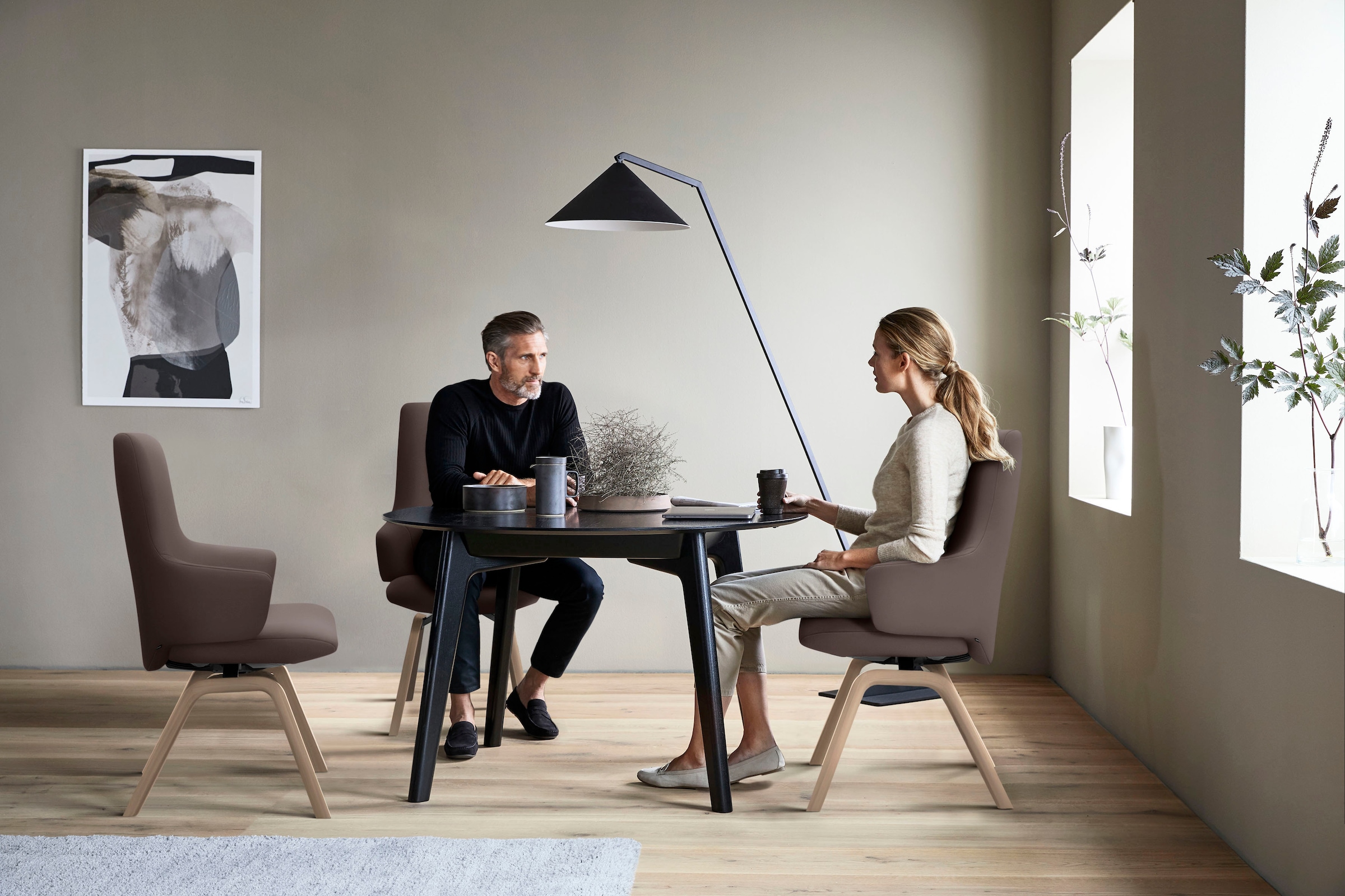 Stressless® Polsterstuhl »Laurel«, Leder PALOMA, High Back mit Armlehne, Größe L, mit schräggestellten Beinen