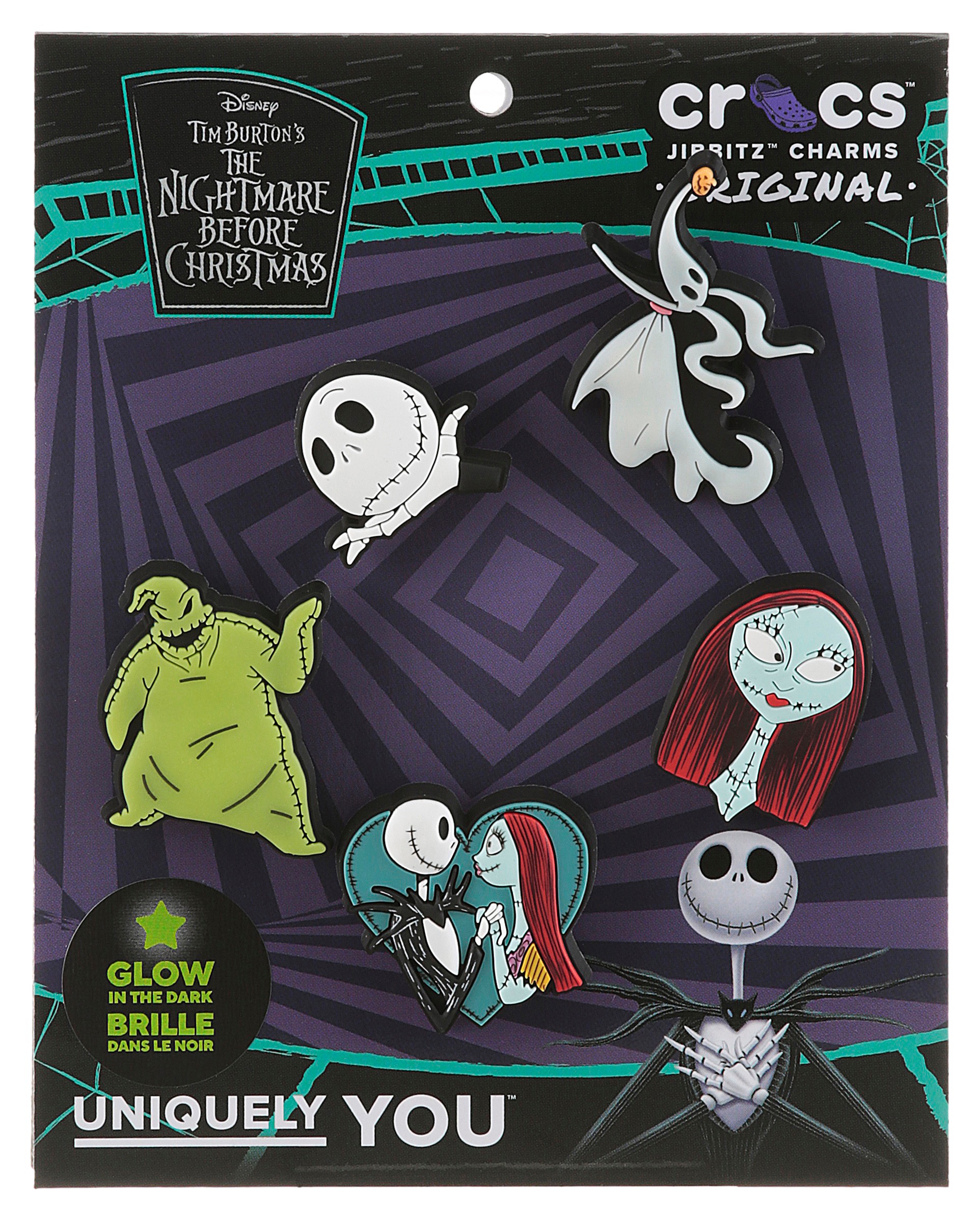 Crocs Schuhanstecker »Jibbitz™ Nightmare before Christmas« Set, Kein Spielzeug. Nicht für Kinder unter 3 Jahren geeignet, 5 Stk. Charms mit ikonischen Weihnachtsmotiven "Nightmare before Xmas"