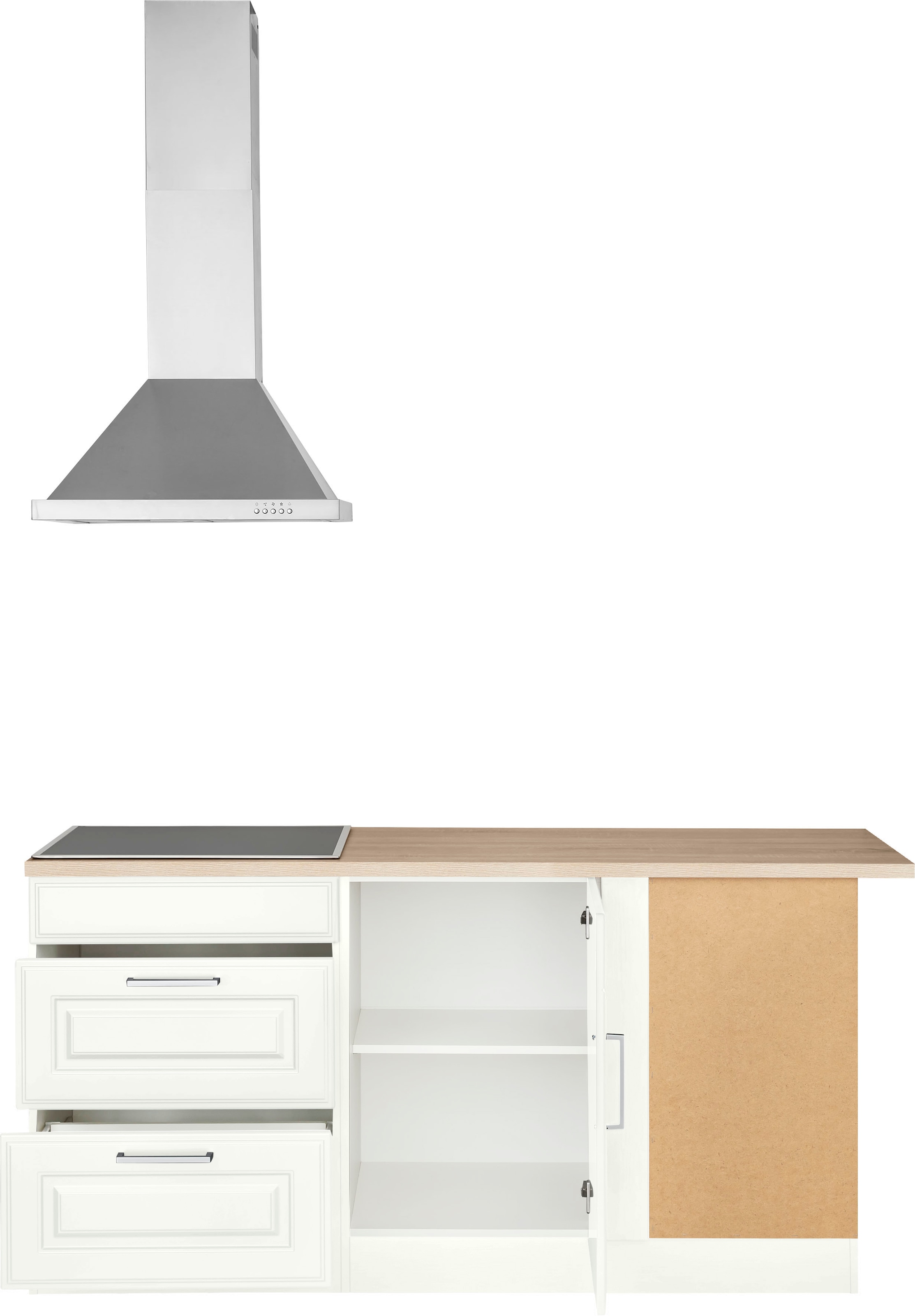 HELD MÖBEL Winkelküche »Stockholm«, Stellbreite 320/170 cm, mit hochwertigen MDF Fronten im Landhaus-Stil