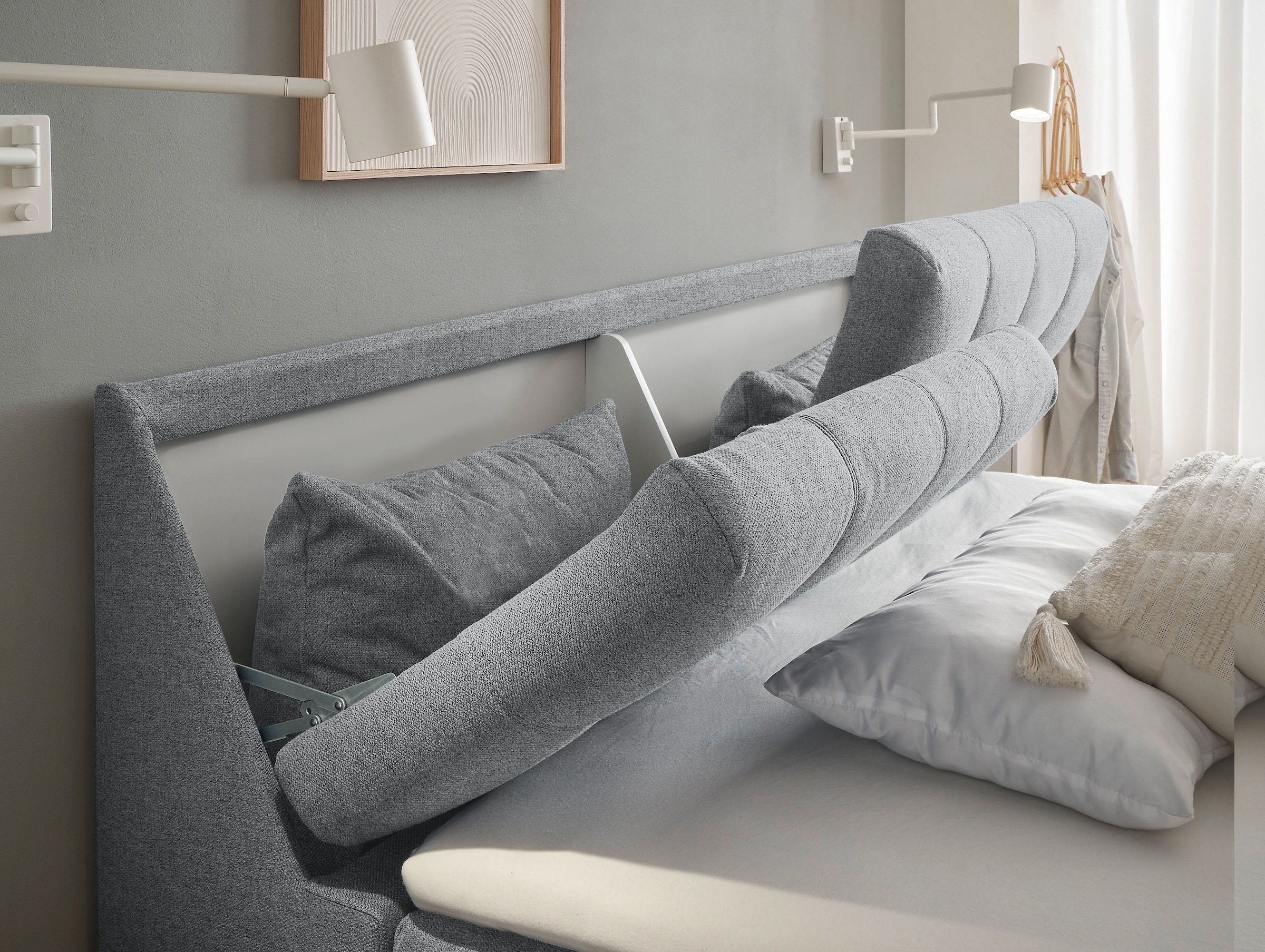 ED EXCITING DESIGN Boxbett »Atlantis«, mit Bettkasten und Stauraum im Kopfteil