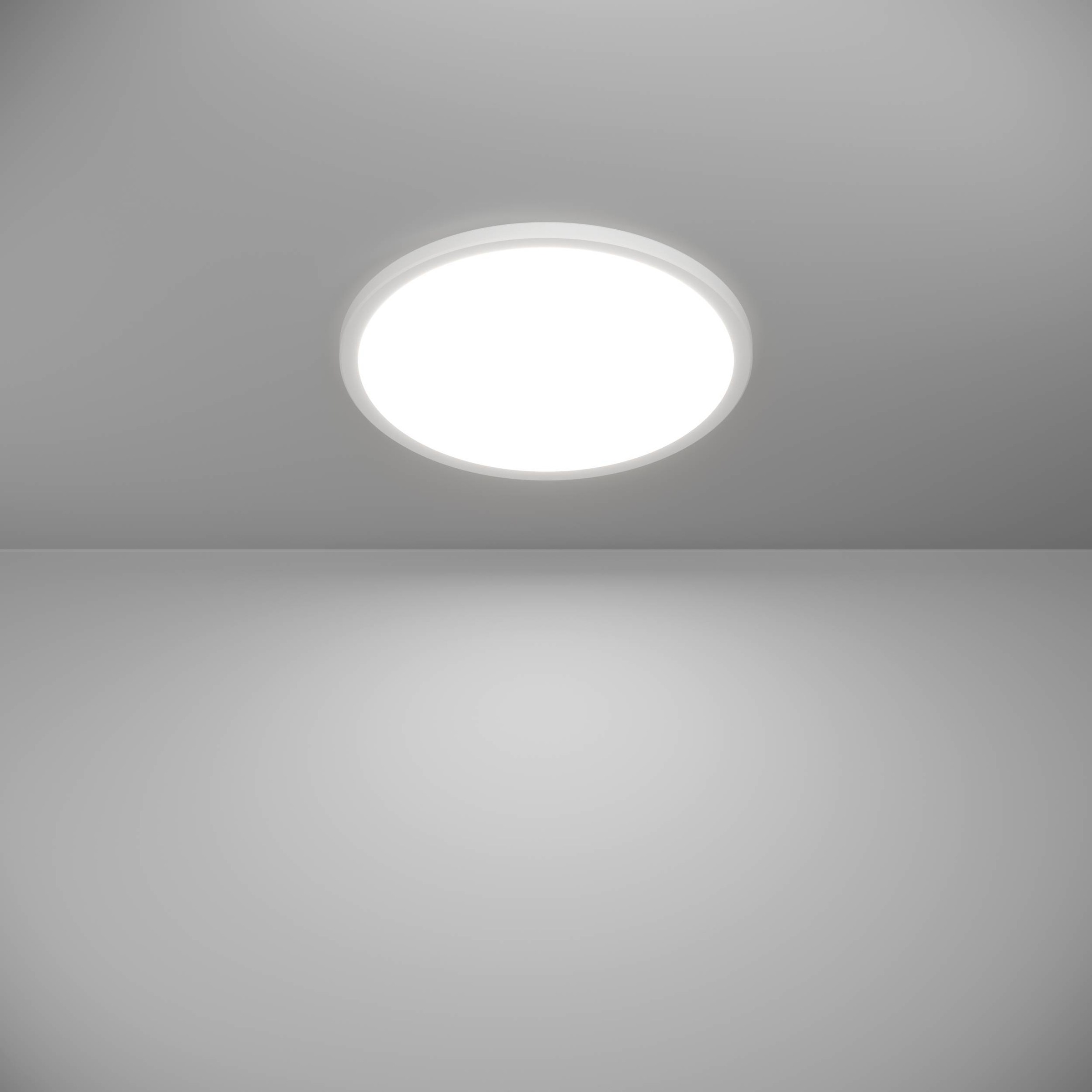 EGLO Deckenleuchte »Rovito-Z Deckenlampe, ZigBee 3.0, Kunststoff, Badezimmerlampe, IP44« LED-Modul 1 Stk. Kaltweiß | RGB Wand-/Deckenleuchte - H3 x Ø38,9 cm - weiß - 18,5W inkl.