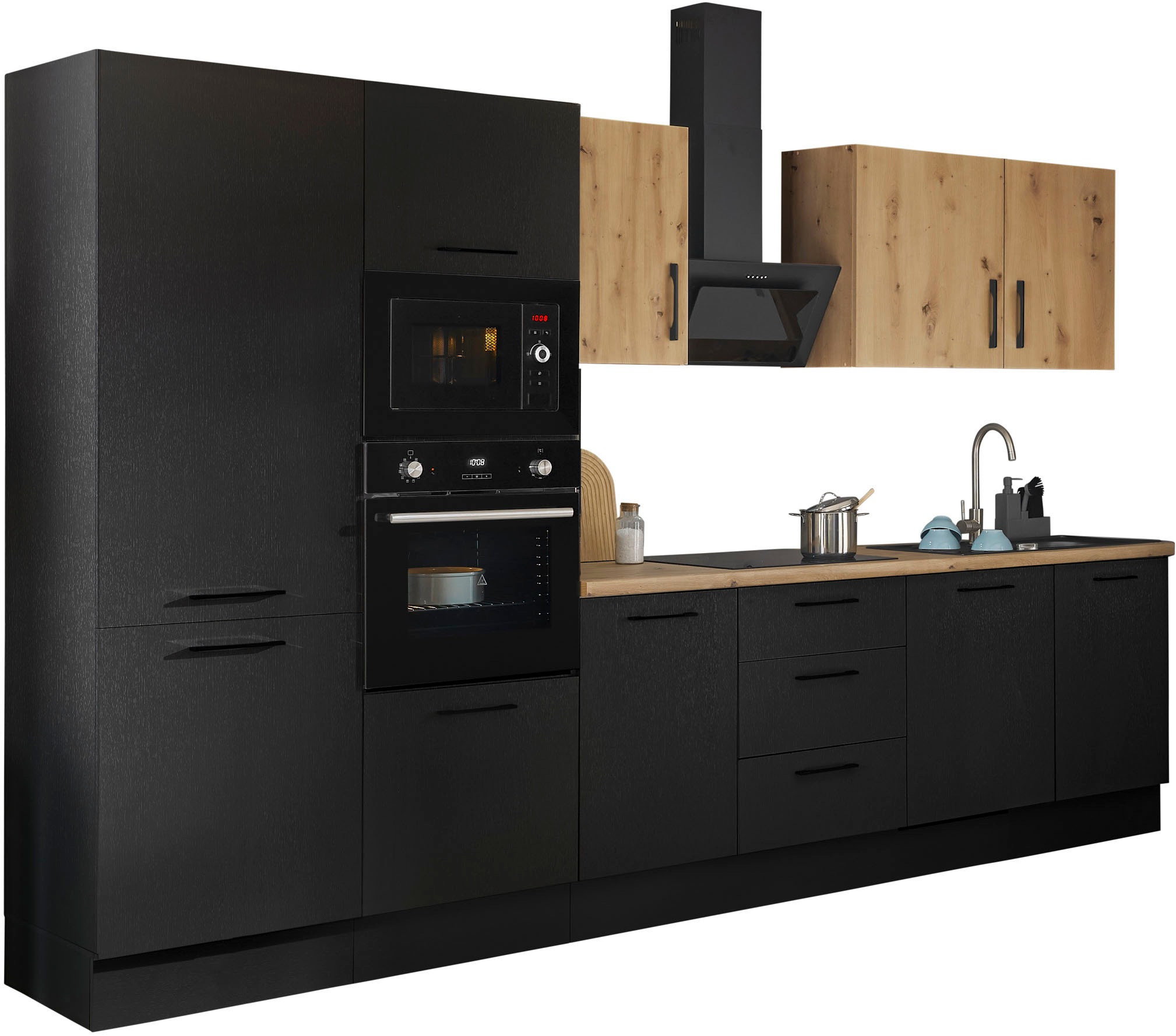 BASIC by Balculina Küchenzeile »Turin«, Breite 340 cm, wahlweise mit E-Geräten
