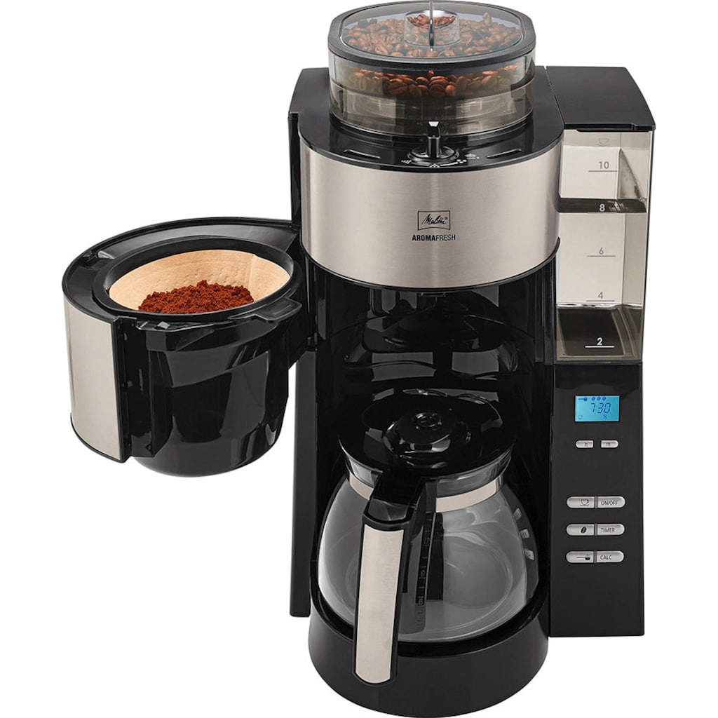 Melitta Kaffeemaschine mit Mahlwerk »AromaFresh 1021-01«, Papierfilter, 1x4