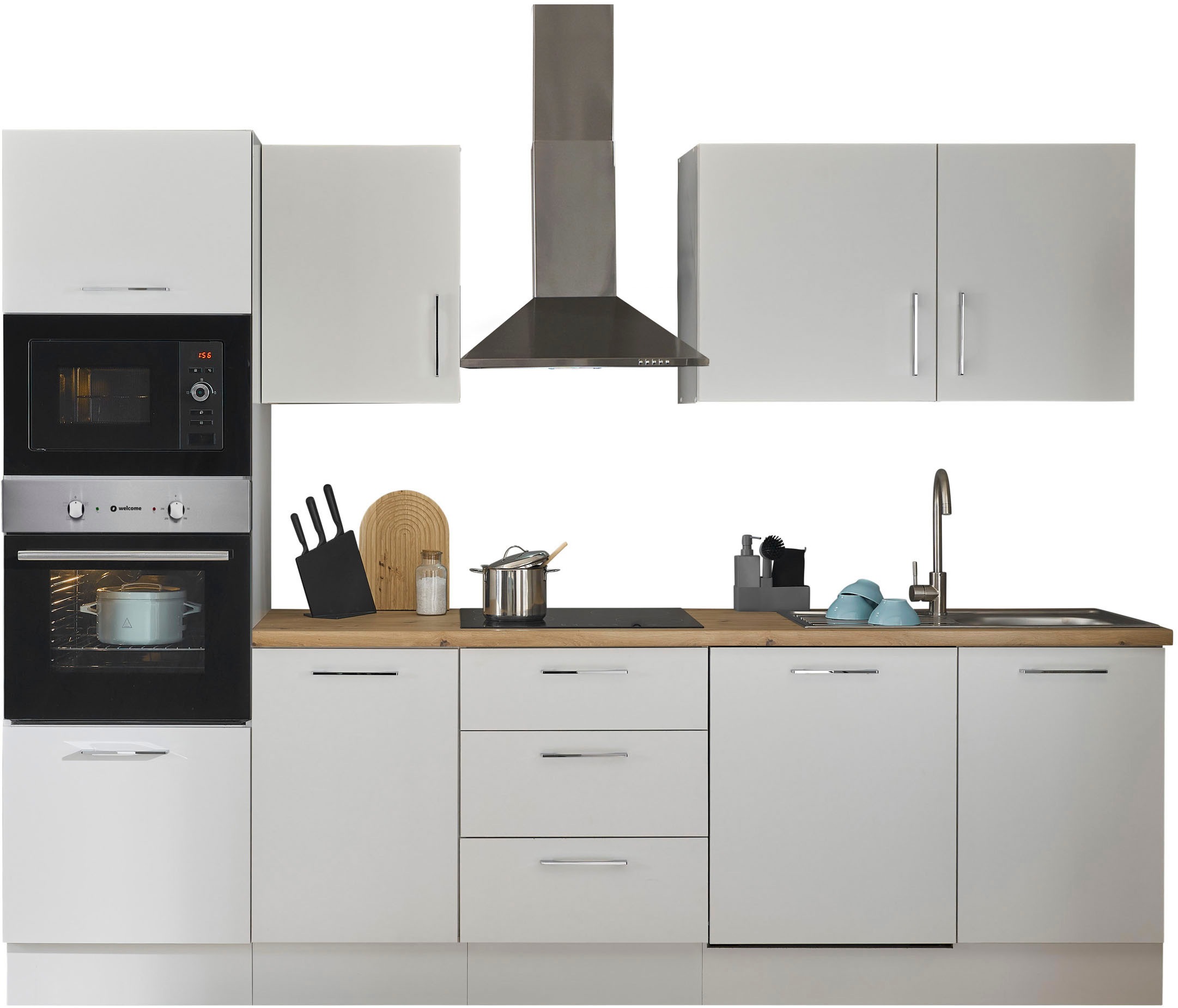 BASIC by Balculina Küchenzeile »Turin«, Breite 280 cm, wahlweise mit E-Gerä günstig online kaufen
