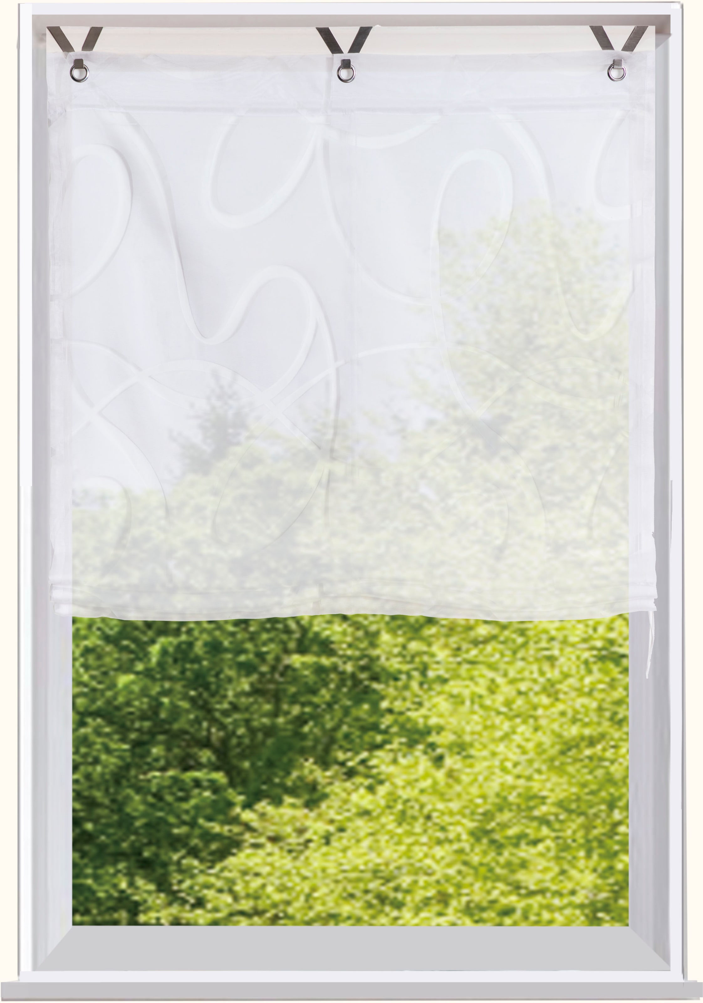 Raffrollo »TILO«, mit Klettband, transparent, Ausbrenner, gewebt, verschiedene Größen