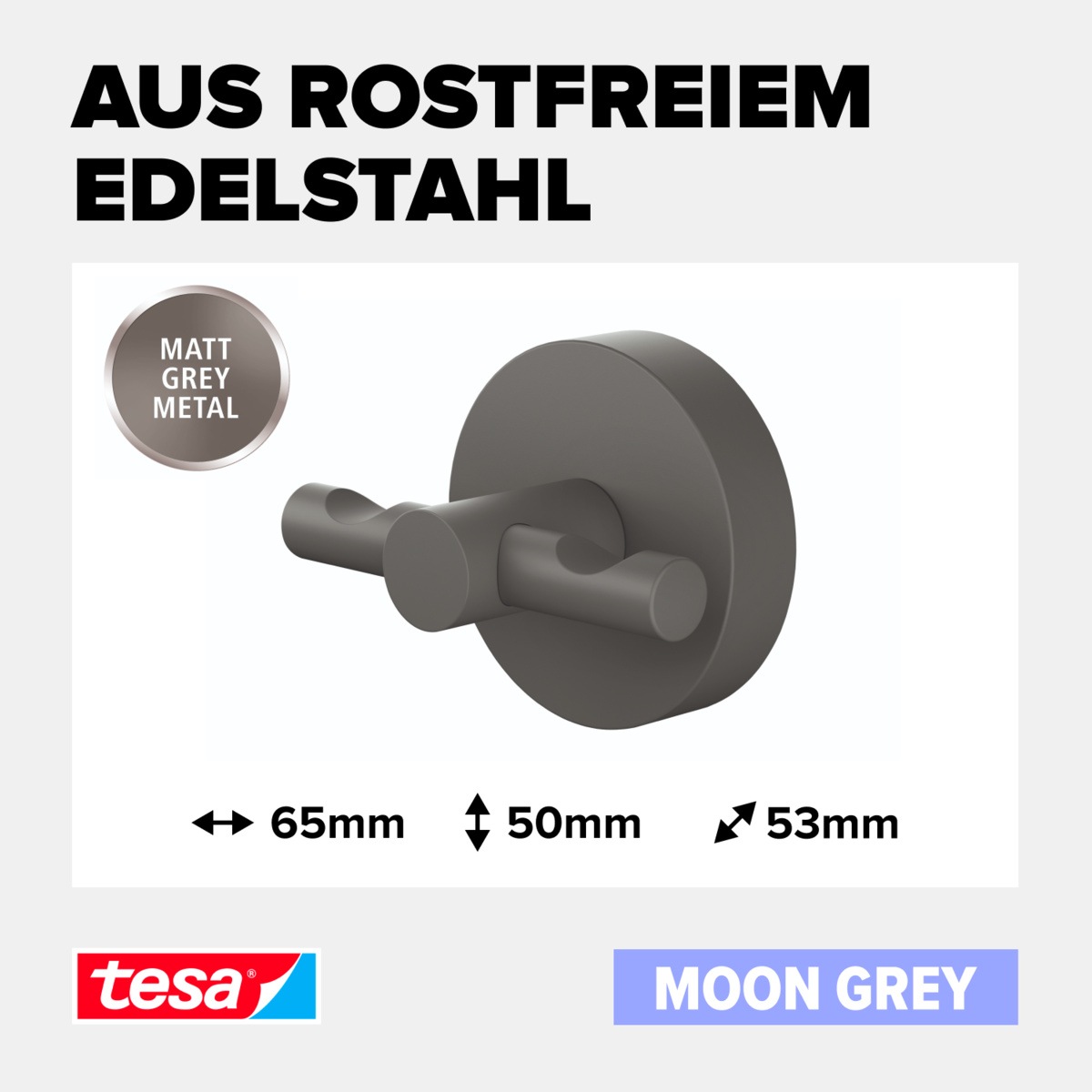 tesa Klebehaken »MOON Bademantelhaken ohne Bohren - 7,2 x 6,5 x 5,3 cm« sel günstig online kaufen