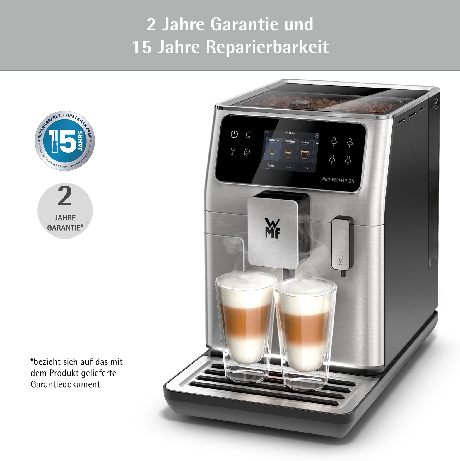 WMF Kaffeevollautomat »Perfection 640 CP812D10«, besonders leise, hochwertiges Gehäuse, LED-Ambient-Light