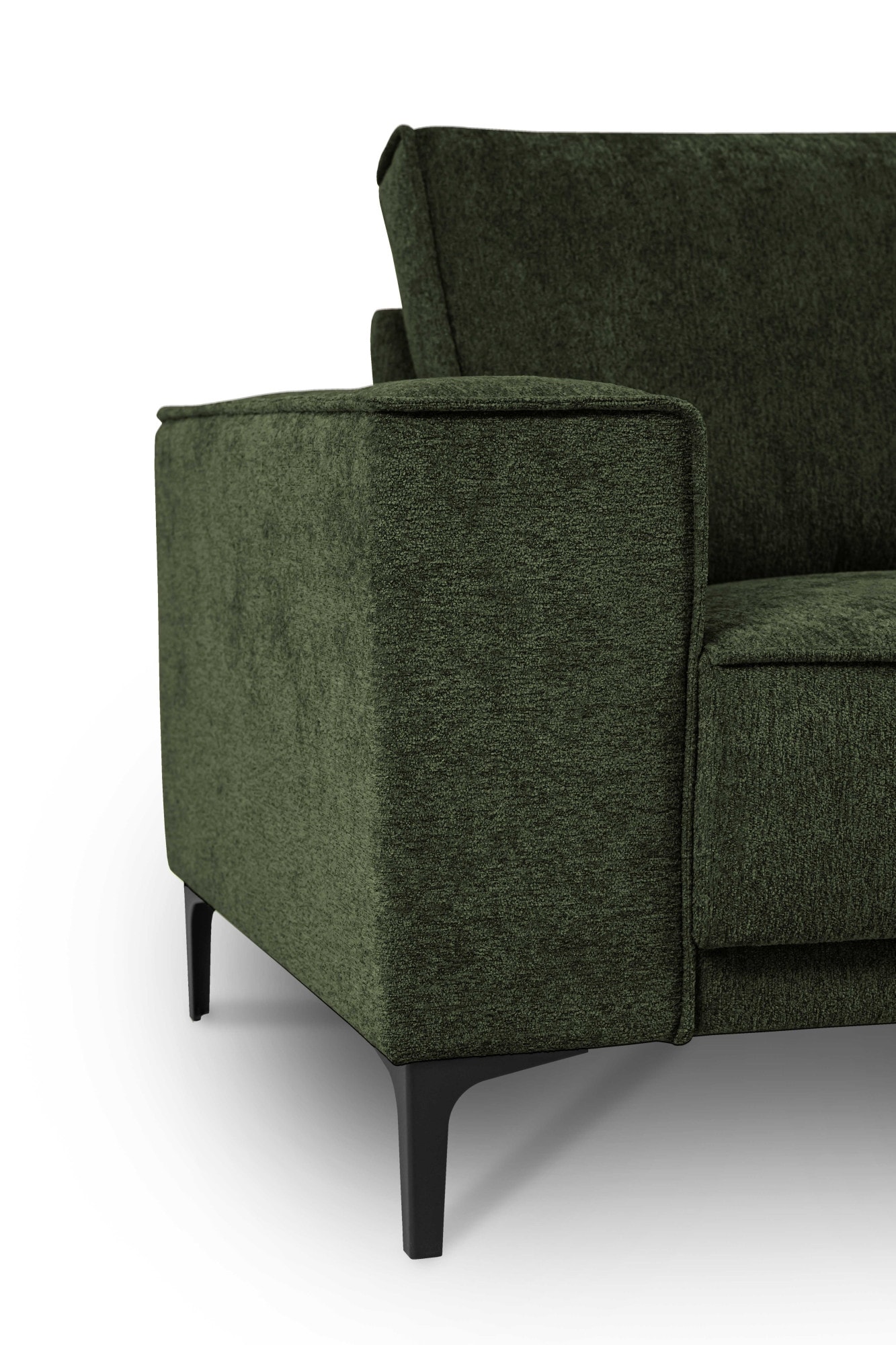 Places of Style 2-Sitzer »Kompaktsofa Oland, Struktur, Flachgewebe, Luxus-Microfaser, Boucle«, 164 cm, Wellenunterfederung, Skandi-Design, Metallfüße