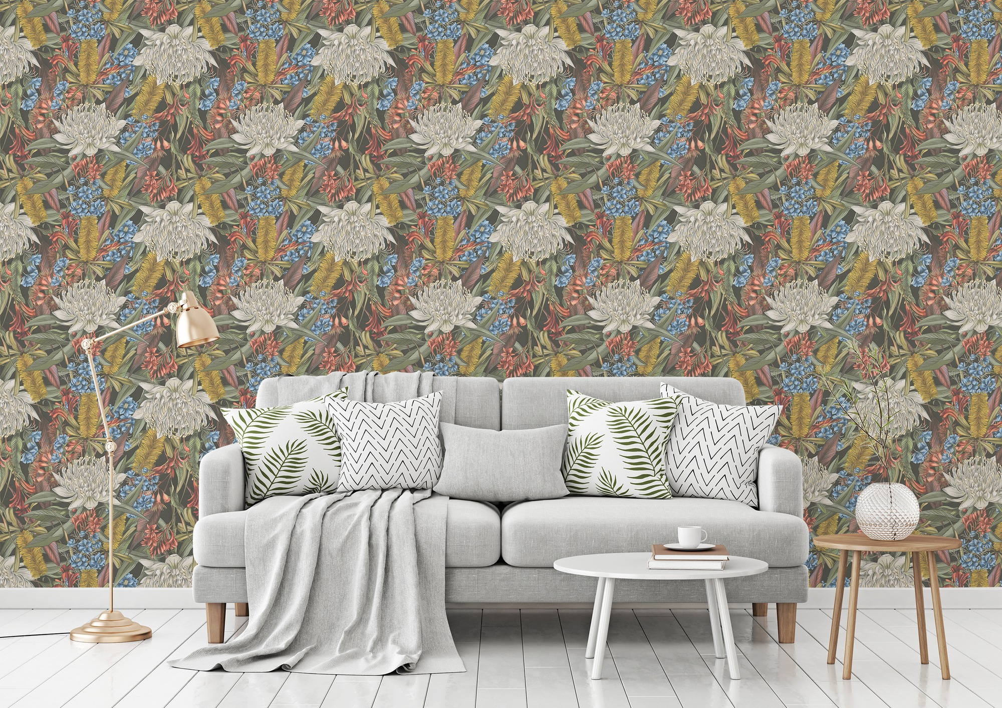 living walls Vliestapete »Drawn Into Nature Blumen-Tapete Mustertapete Pfla günstig online kaufen