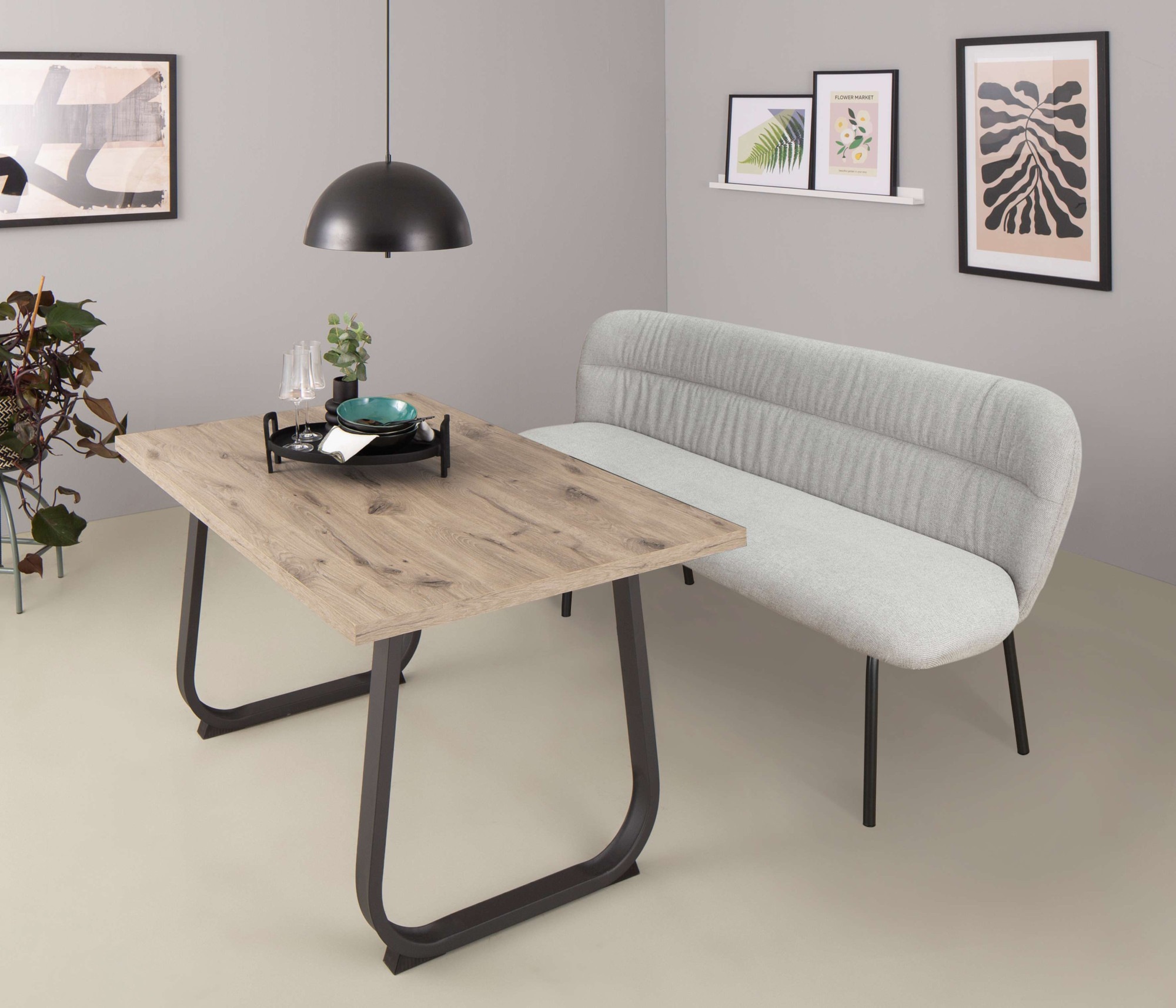 Home affaire Essbank "Marsin" mit Sitz und Rückenpolster günstig online kaufen