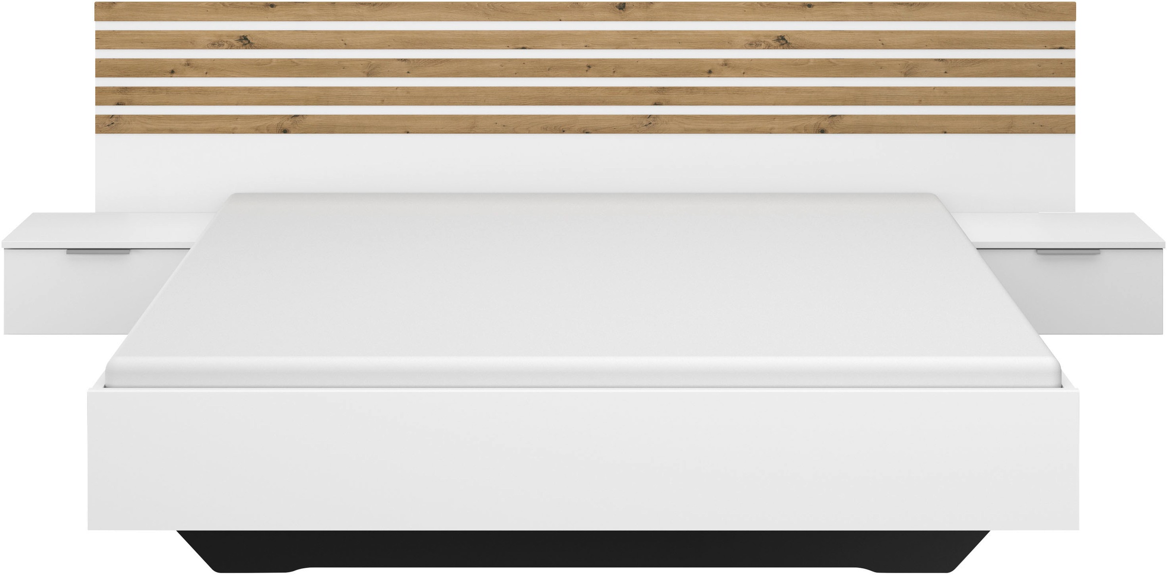 rauch Bettanlage »Doppelbett Futonbett LAMELLA in schwebender Optik« Bett 160x200 oder 180x200 cm,  mit eleganter Lamellenabsetzung und 2 Hängenachttische MADE IN GERMANY