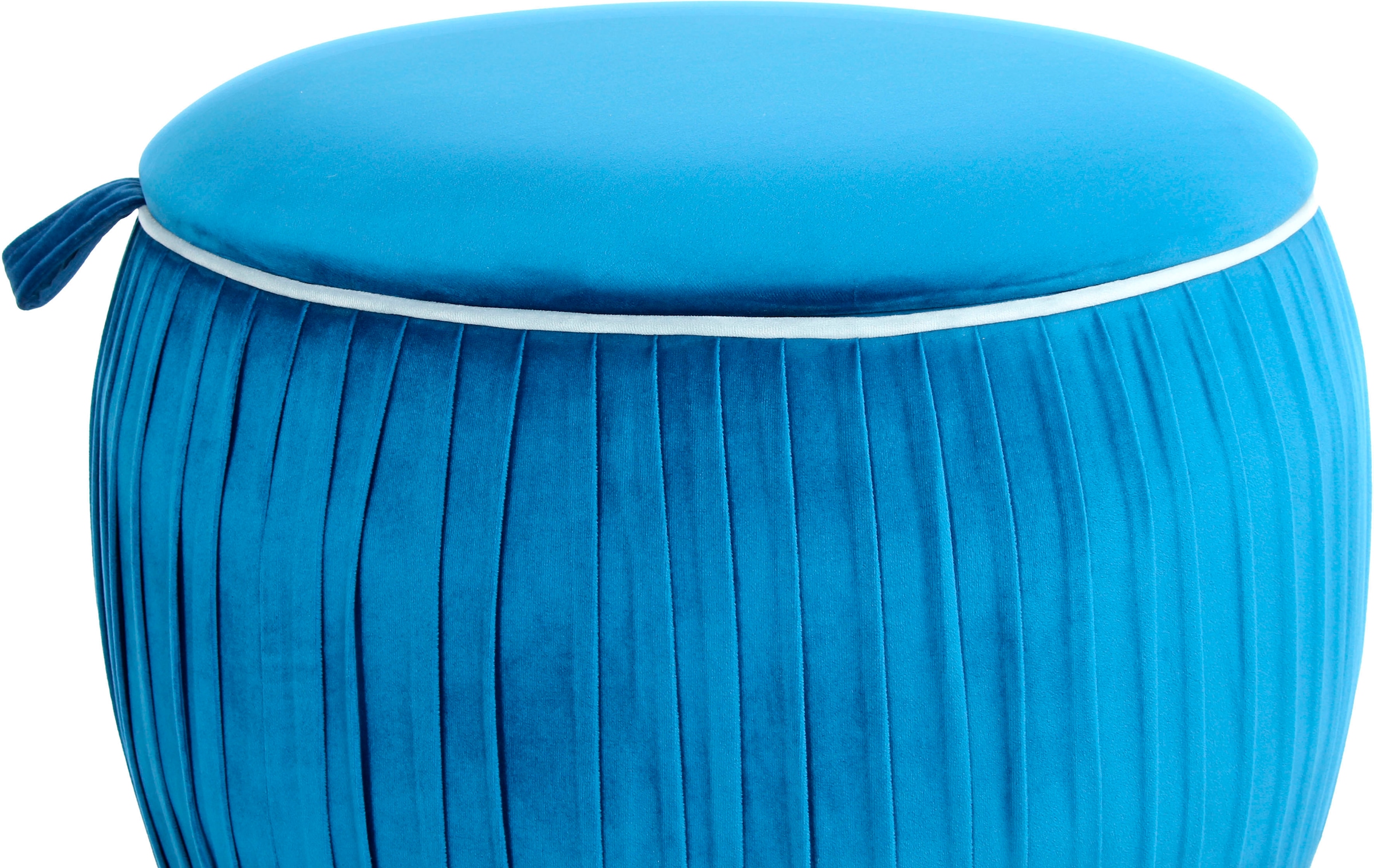 Kayoom Sitzhocker »Hocker Adoree, Sitzgelegenheit in attraktiver Form,Hocker mit Stauraum«, (1 St.), stilvoll, mit Stauraum, rund, schöne runde Form und tolle Größe