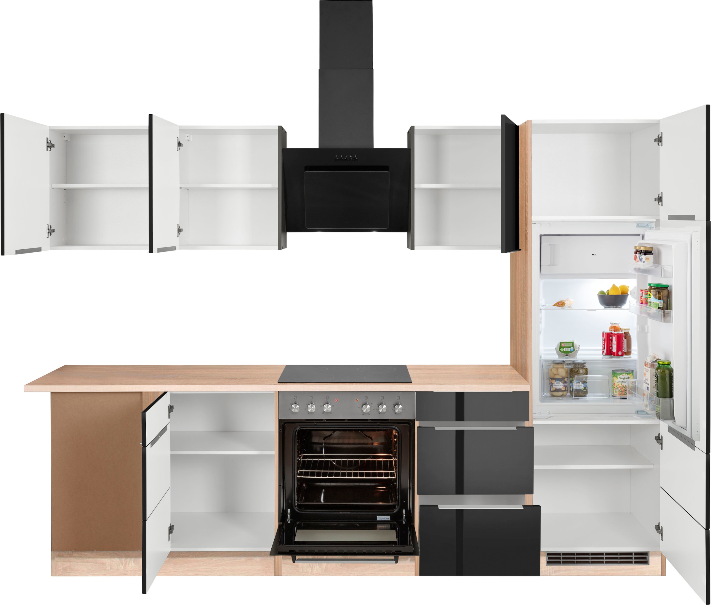 KOCHSTATION Winkelküche »KS-Brindisi« Stellbreite 220/280 cm, wahlweise mit E-Geräten, mit MDF-Fronten