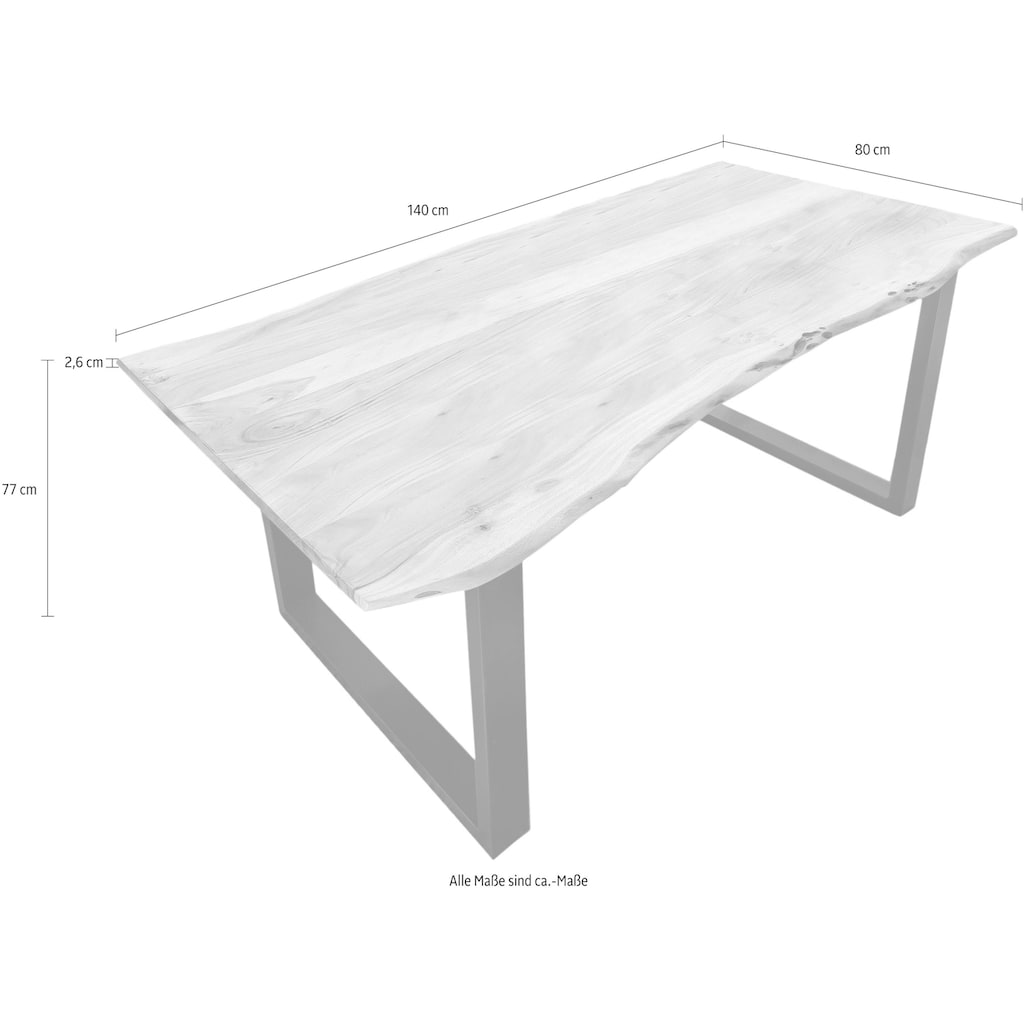 SIT Esstisch »Tops&Tables«, Tischplatte aus Akazie mit Baumkante wie gewachsen