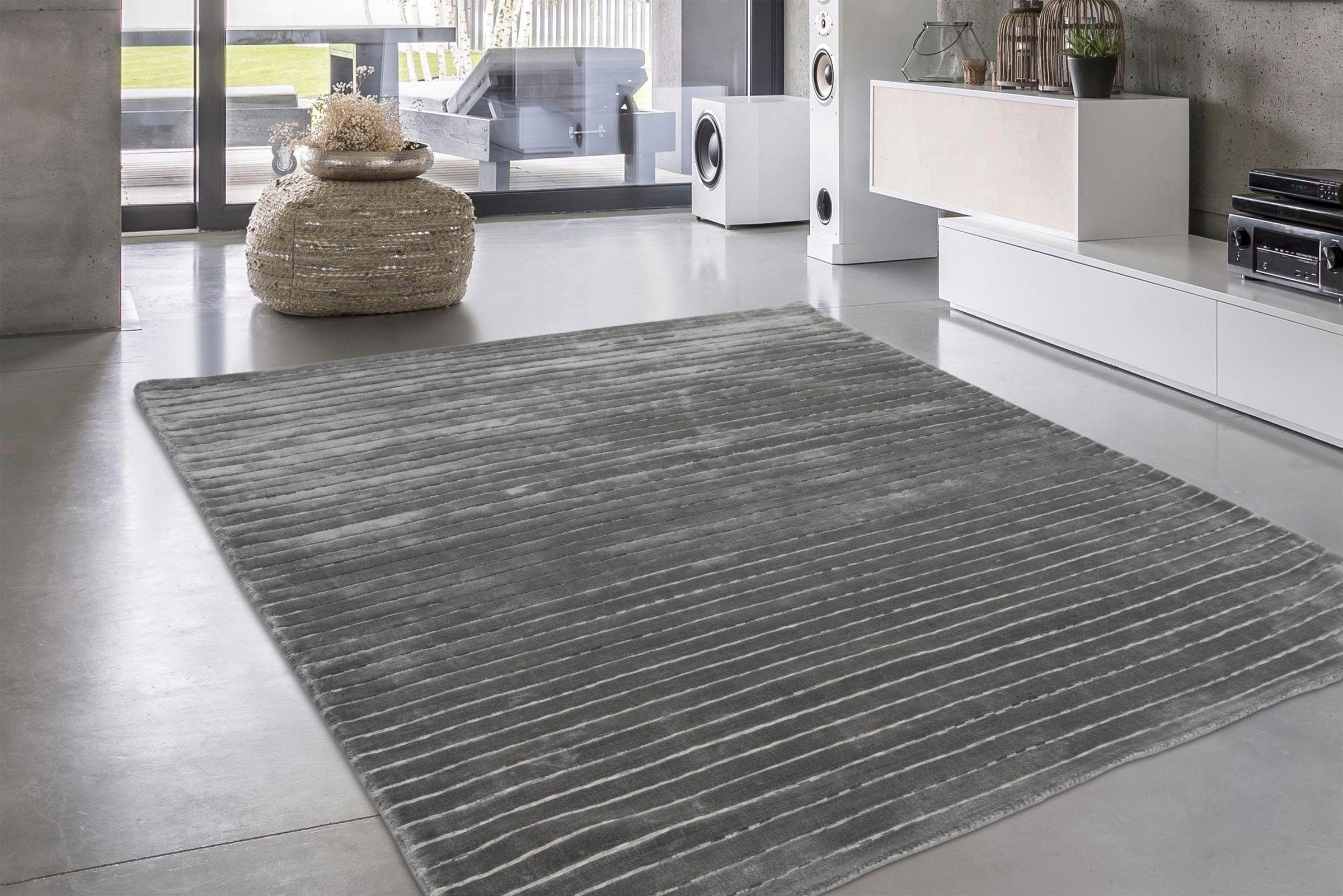 calo-deluxe Teppich »Scorpius 115«, rechteckig, 12 mm Höhe, Hoch-Tief-Struktur, Wohnzimmer