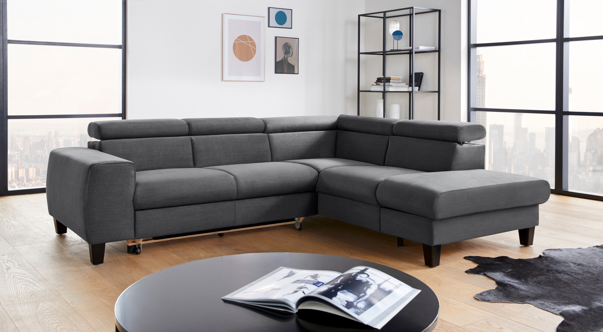 COTTA Ecksofa "Morven L-Form mit Kopfteilverstellung", wahlweise mit Bettfu günstig online kaufen