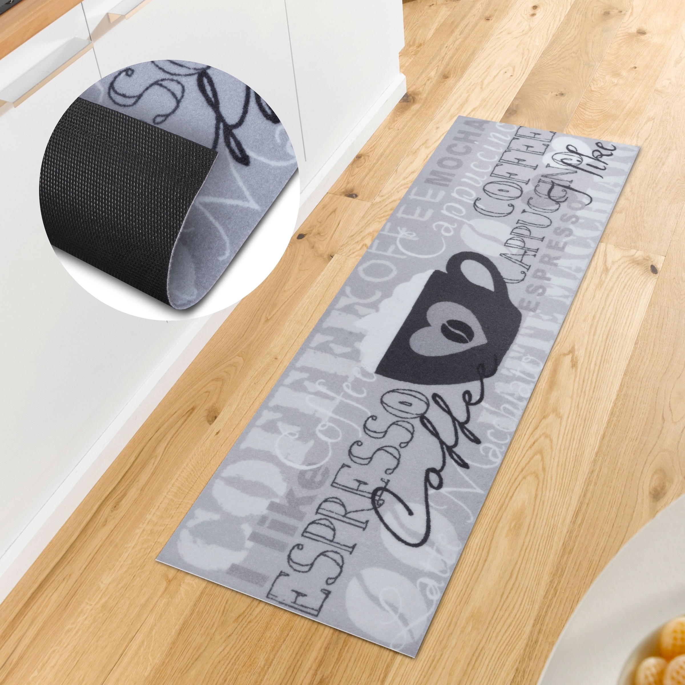 HANSE Home Küchenläufer »I Like Espresso«, rechteckig, 3 mm Höhe, Läufer, Rutschfest, Küchenteppich, Küche, Teppich, Pflegeleicht
