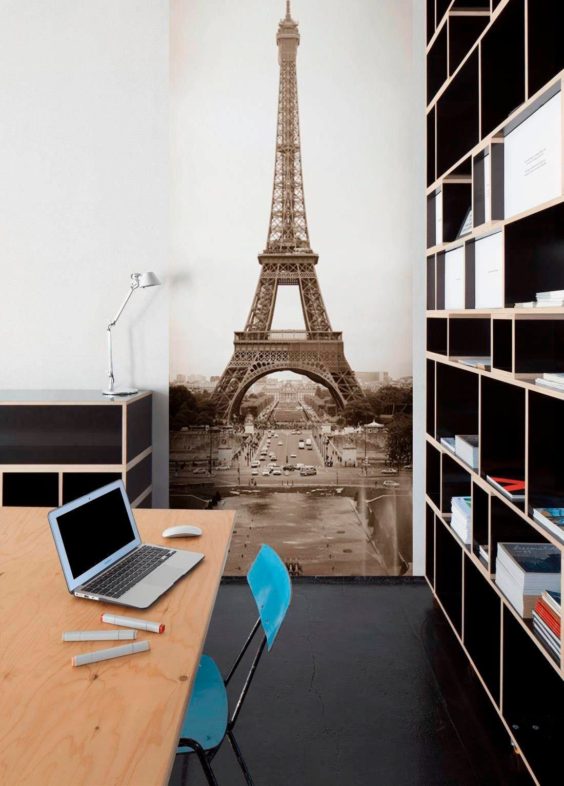 living walls Fototapete »Eiffelturm Paris« glatt Fototapete Eiffelturm Brau günstig online kaufen