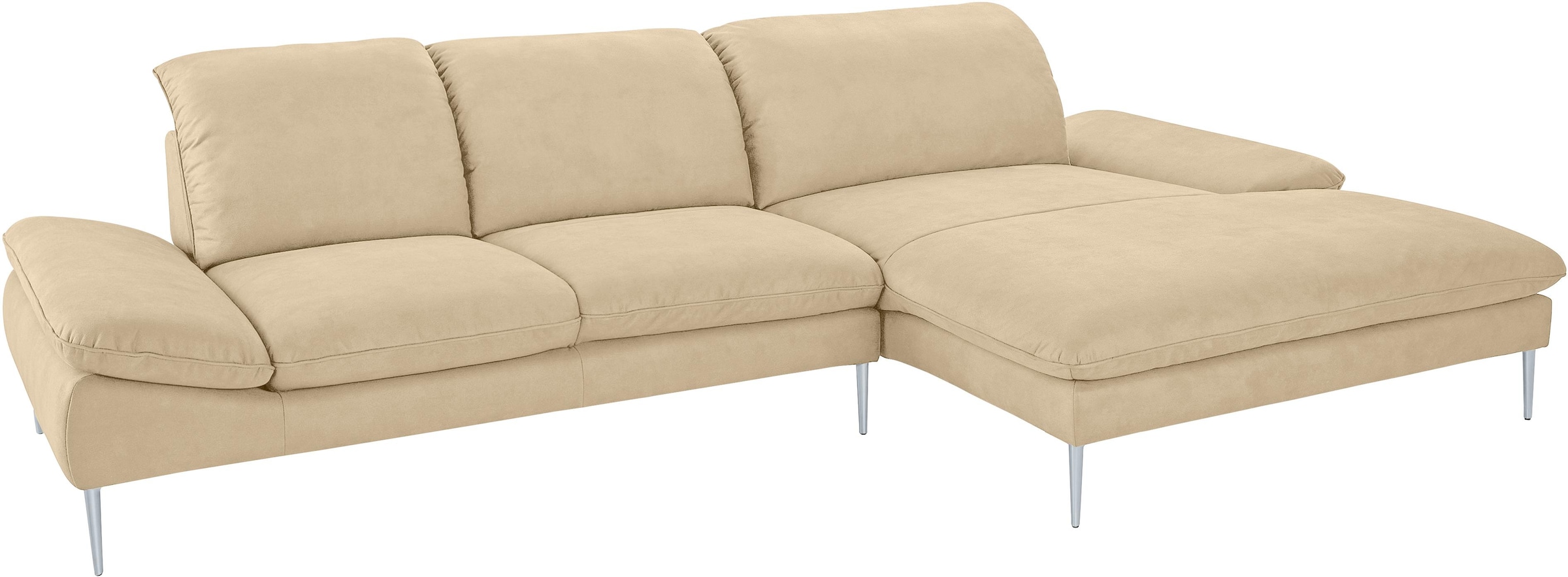 W.SCHILLIG Ecksofa »enjoy&MORE, Designsofa, bequem, zeitlos und elegant, L-Form«, mit Sitztiefenverstellung, Füße silber matt, Breite 340 cm
