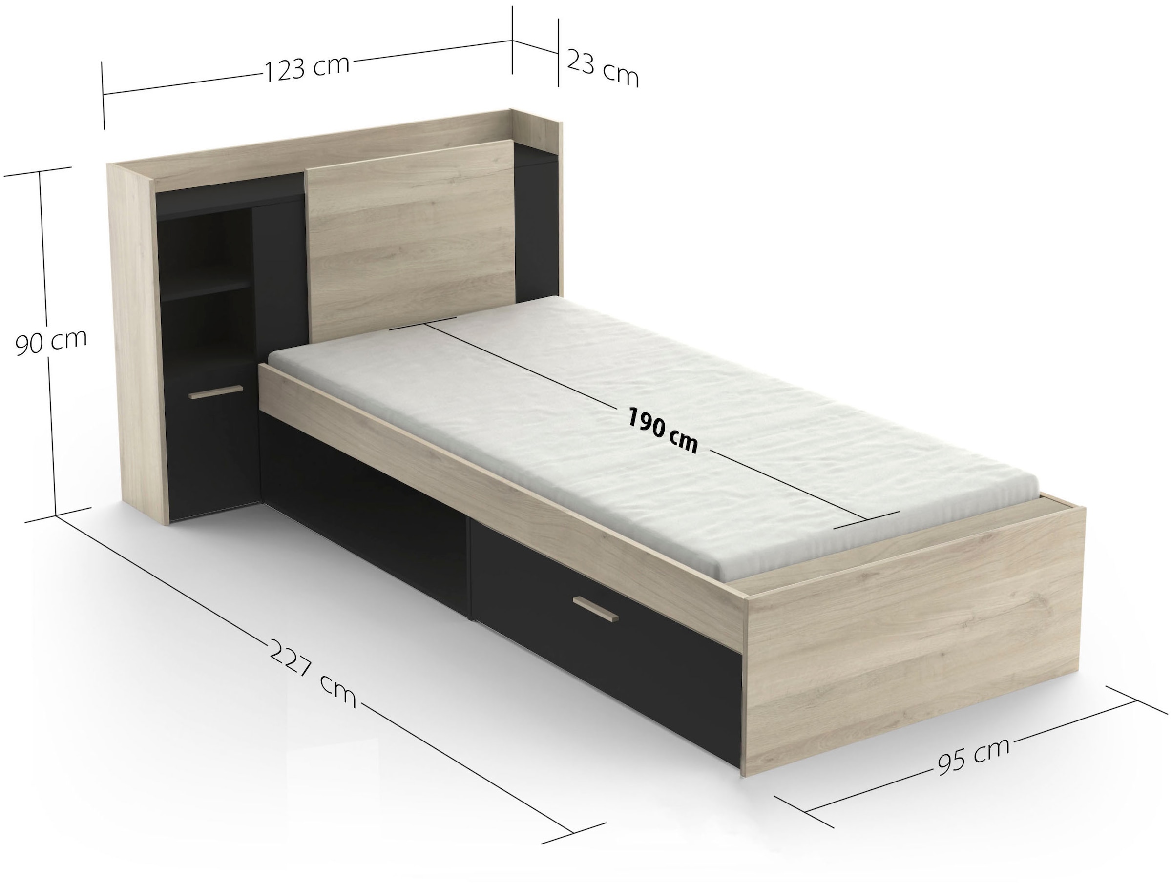 Demeyere GROUP Einzelbett, Liegefläche 90 x 200 cm, ohne Matratze