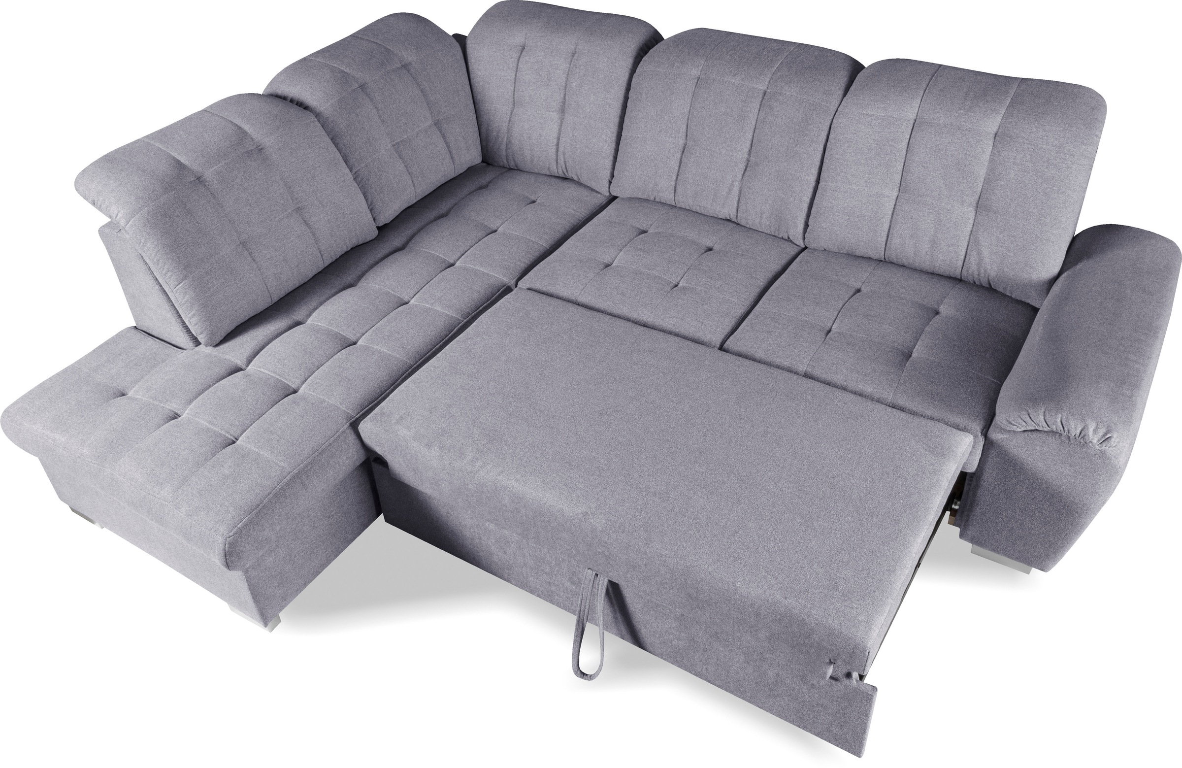 WERK2 Ecksofa »Brindisi, Multifunktion, bequem & komfortabel, Breite 263cm, L-Form«, mit verstellbaren Kopfteilen, Bettfunktion & Bettkasten