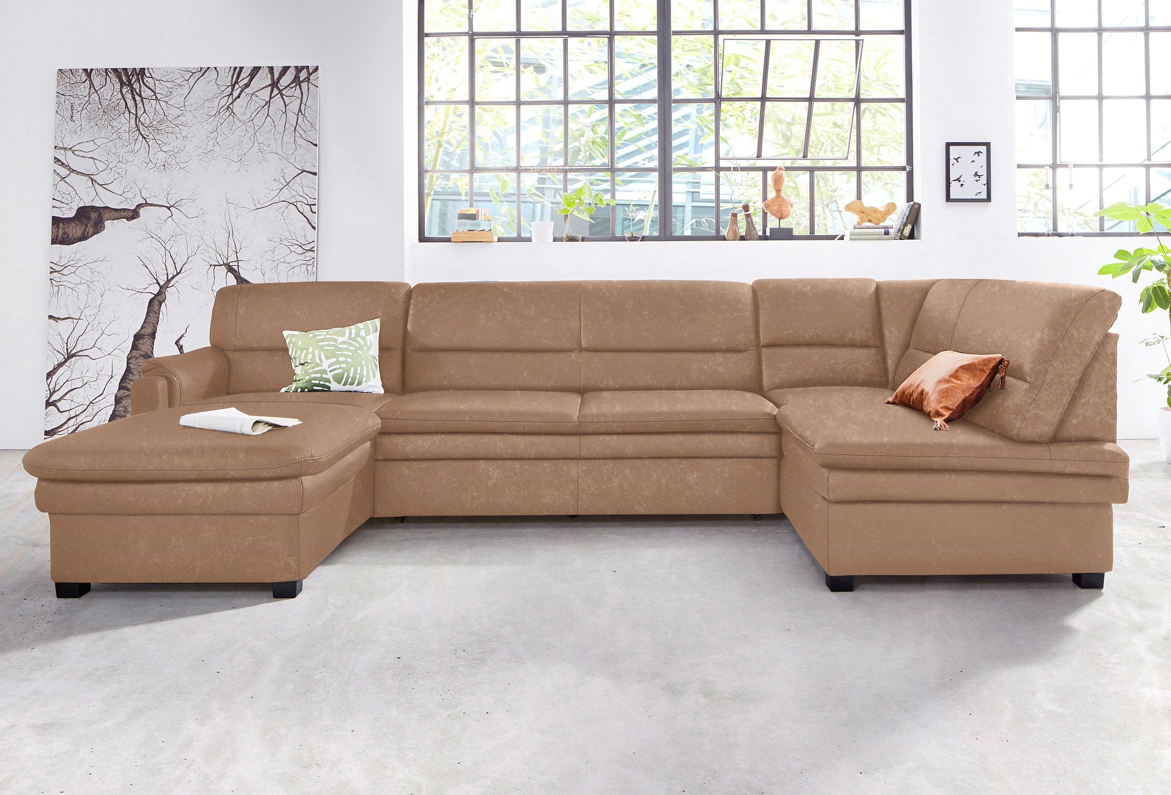 sit&more Wohnlandschaft »Pisa U-Form« mit Federkern, wahlweise mit Bettfunk günstig online kaufen