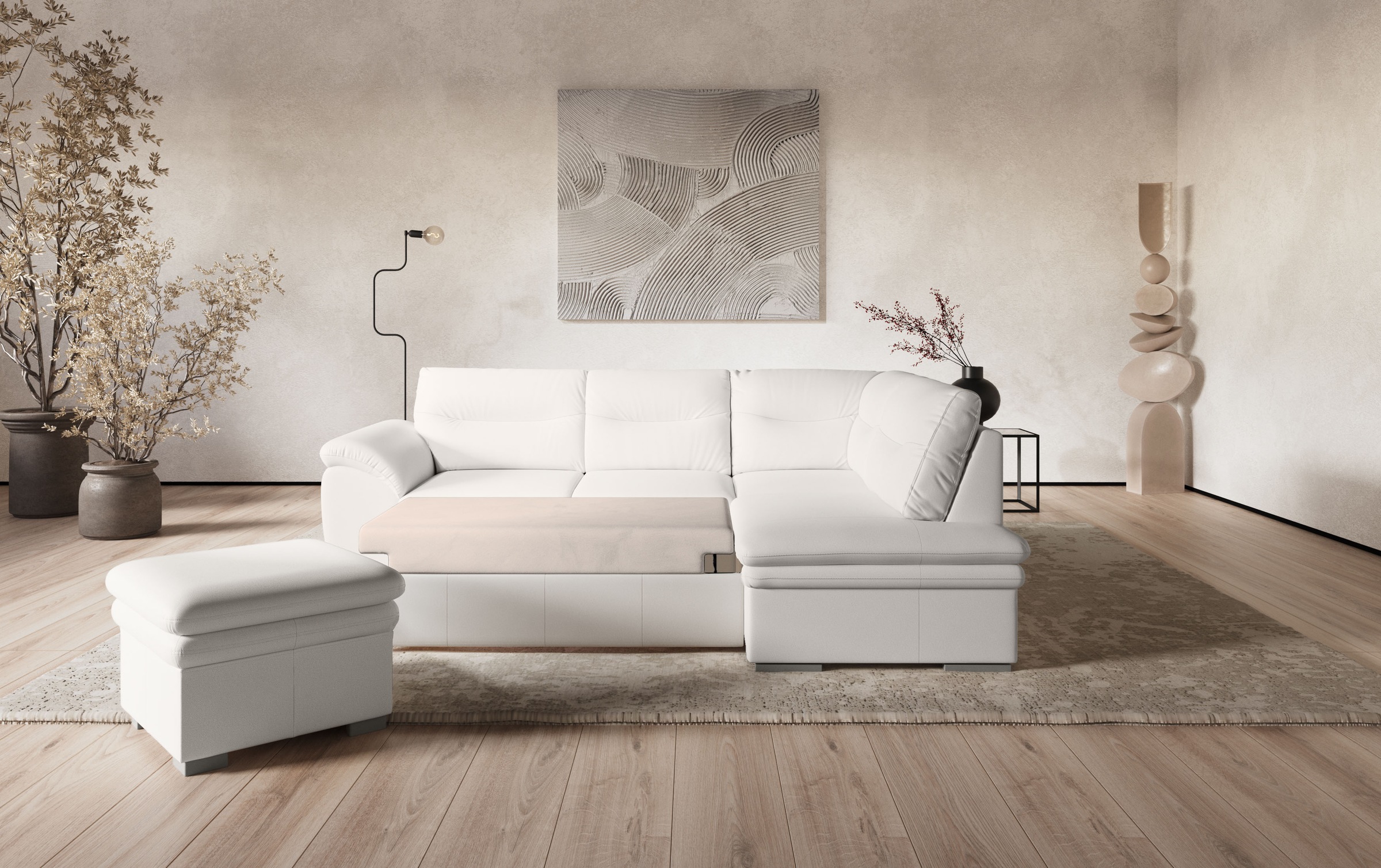 COTTA Ecksofa »Leandra L-Form«, wahlweise mit Bettfunktion & Bettkasten günstig online kaufen