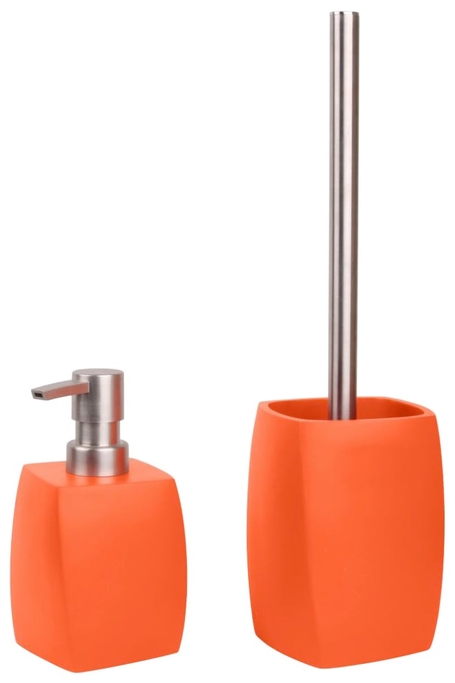 Sanilo Badaccessoire-Set »Wave Orange«, (Kombi-Set, 2 tlg.), bestehend aus Seifenspender und WC-Bürste, matt