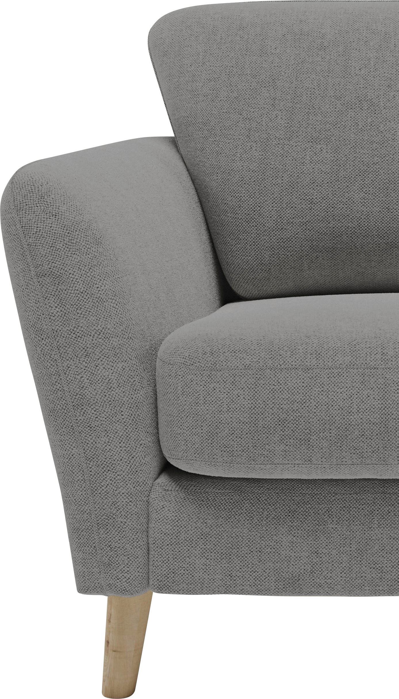 Home affaire Ecksofa »MARSEILLE 278/278 cm, L-Form, Webstoff, Flachgewebe, Filzoptik«, gleichschenklig, Massivholzbeine, Landhausstil, Wellenunterfederung