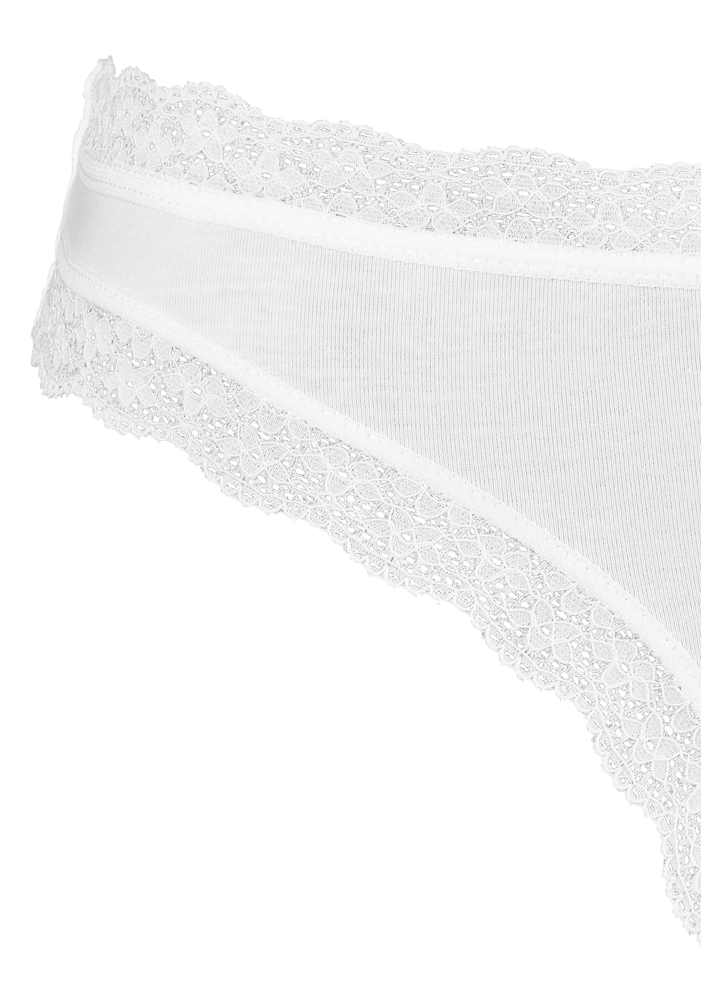 LASCANA String Packung, 3 Stk. mit floraler Spitze