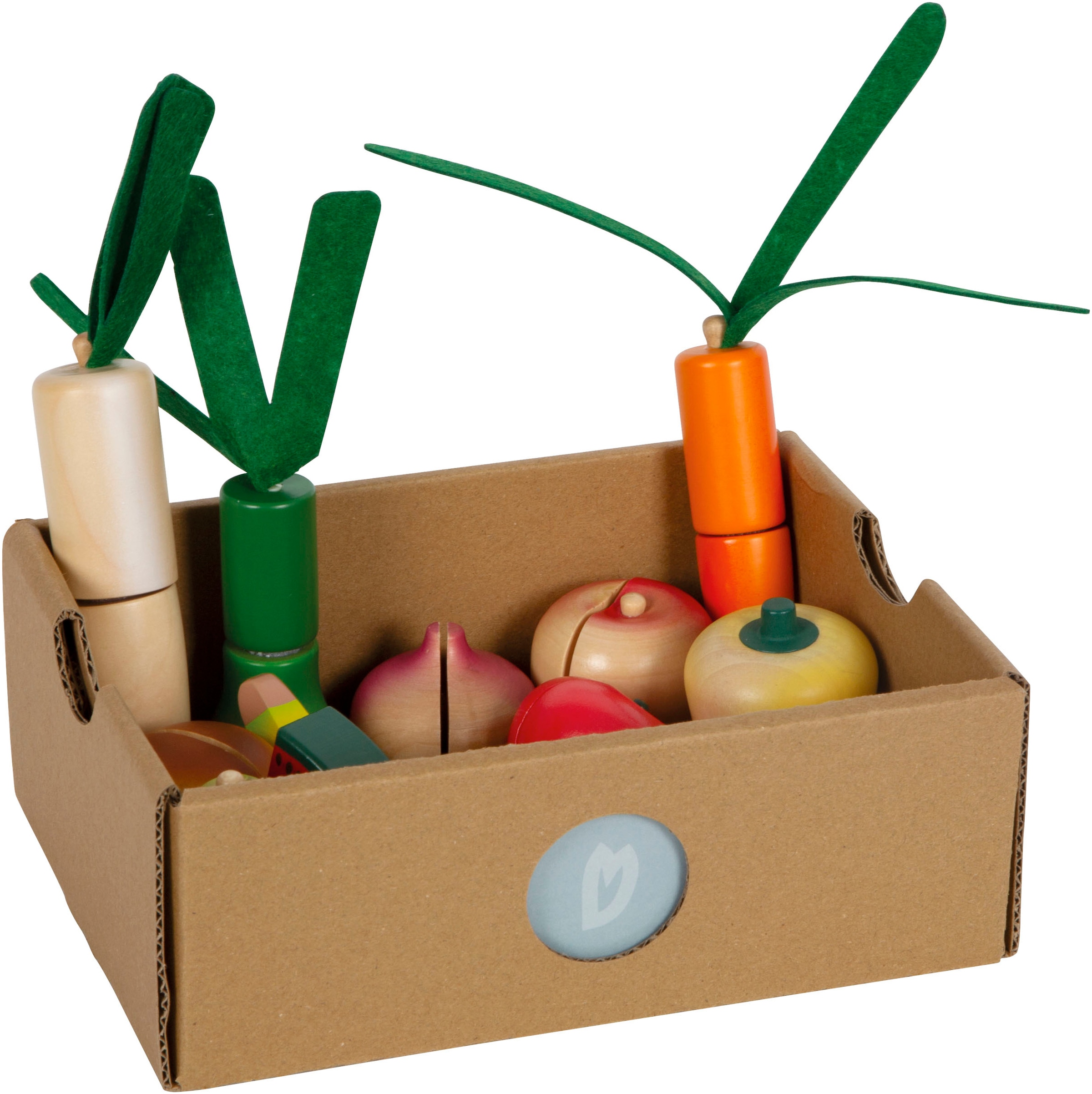 Small Foot Spiellebensmittel »Schneide-Set Obst u. Gemüse fresh«, (Set, 15 tlg.), aus Holz