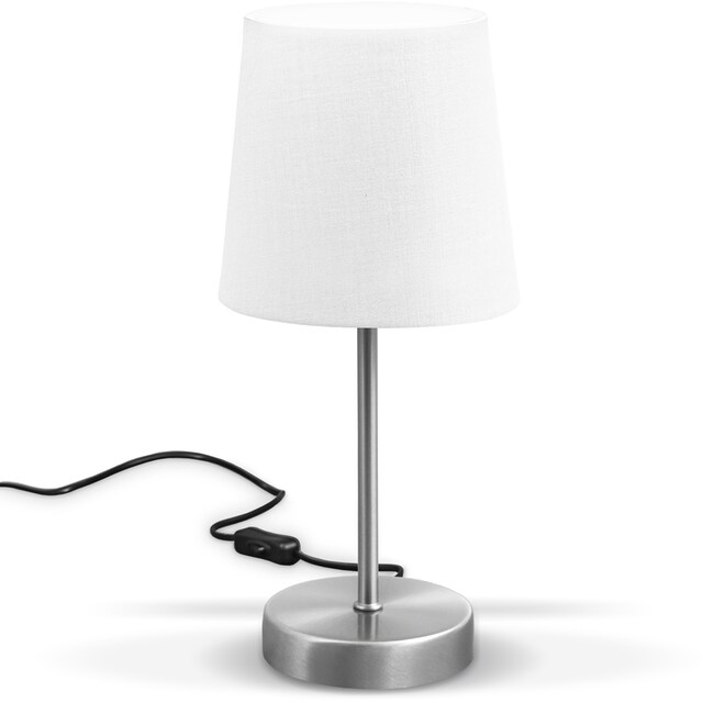 B.K.Licht Tischleuchte, 1 flammig-flammig, LED Nachttischlampe mit Schalter  E14 IP20 Stoff taupe matt-nickel auf Raten bestellen