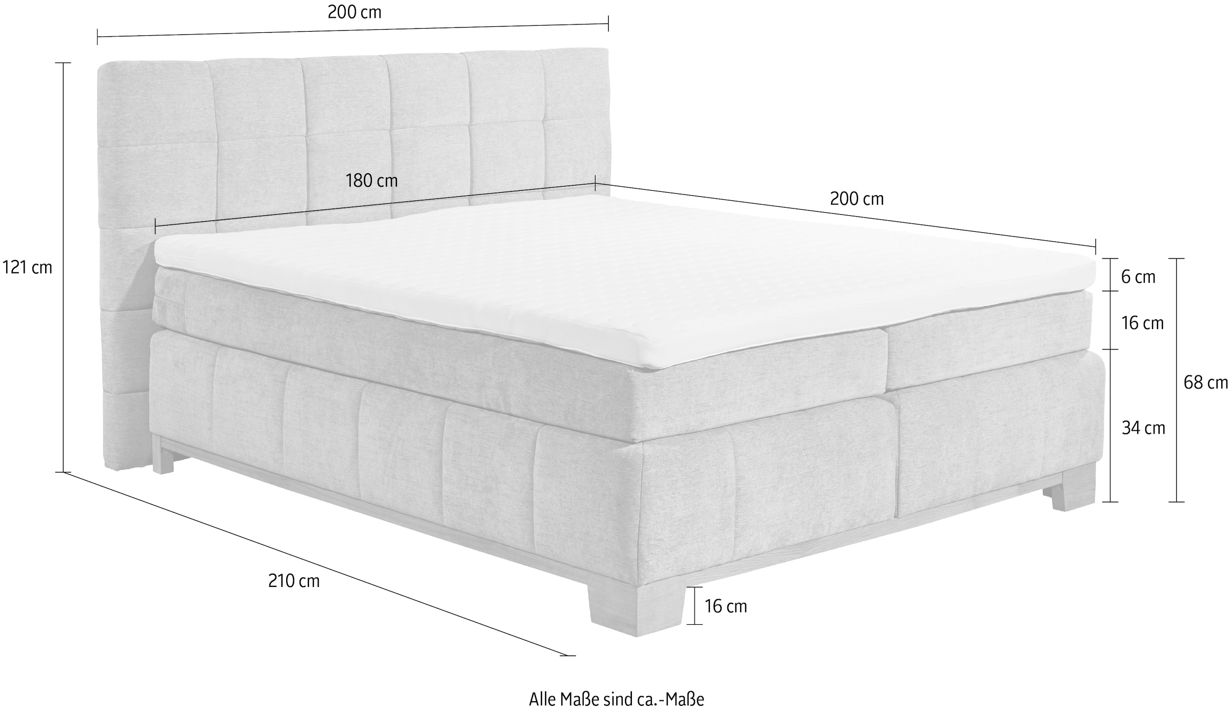 9. Bild von ED EXCITING DESIGN Boxspringbett »Viborg«, inkl. Topper mit Klimaband