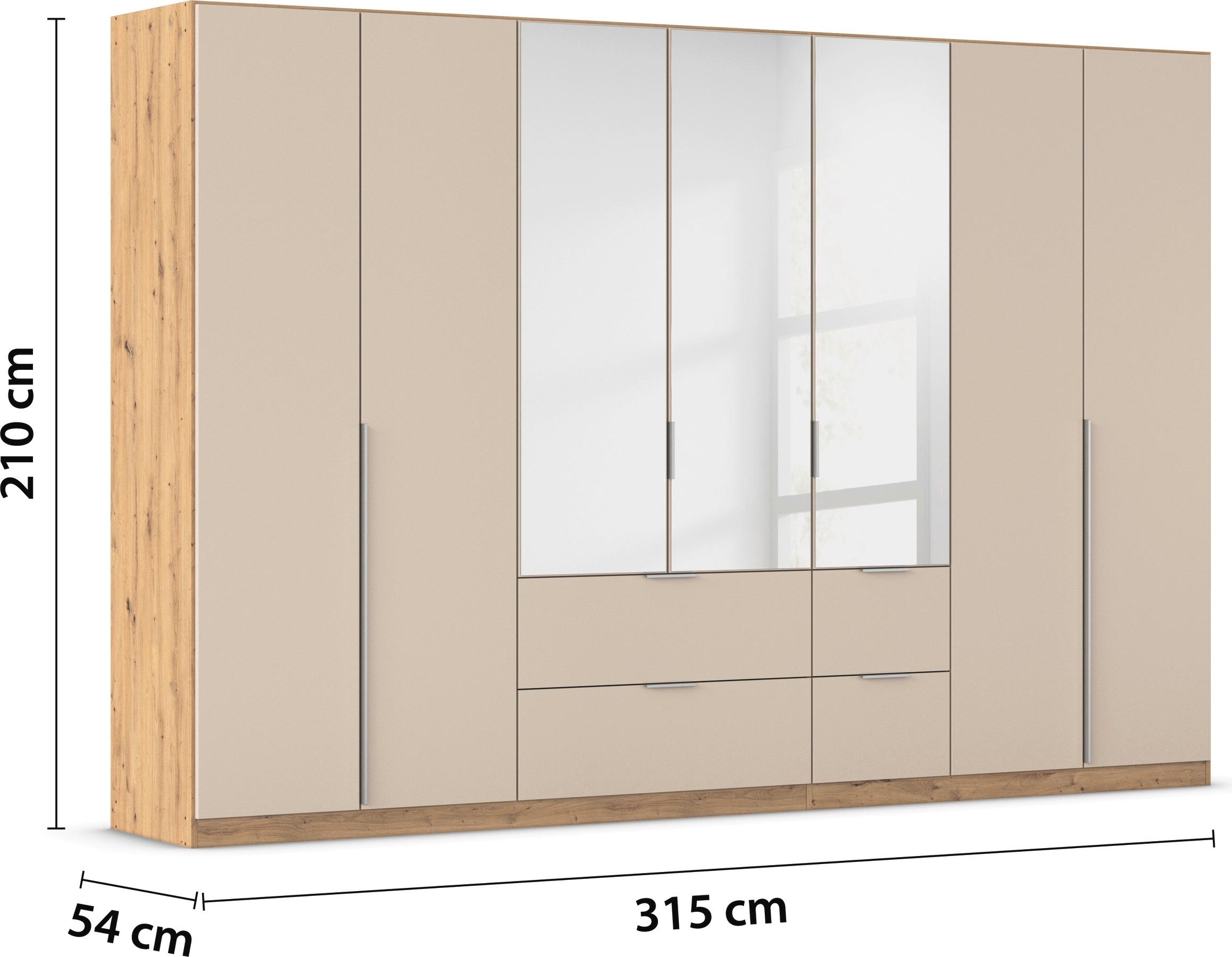 rauch Drehtürenschrank »Kleiderschrank Schrank Garderobe AGORDO mit Dekor- oder Hochglanzfront«, mit Außenschubkästen, in 6 Breiten und 2 Höhen MADE IN GERMANY