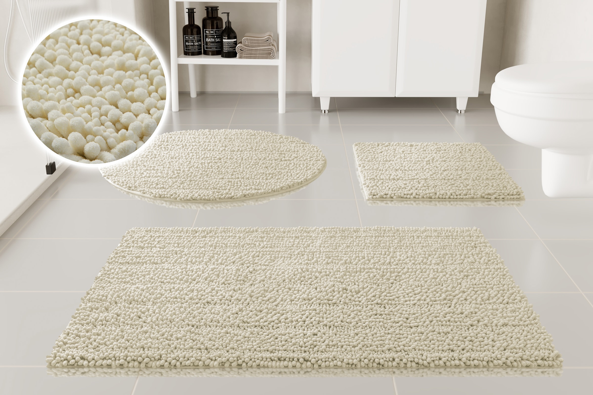 OTTO home Badematte »Torrni« Höhe 22 mm rutschhemmend beschichtet fußbodenheizungsgeeignet | schnell trocknend Badteppich, getuftet, modern, Uni, antirutsch, flauschig, hochflor