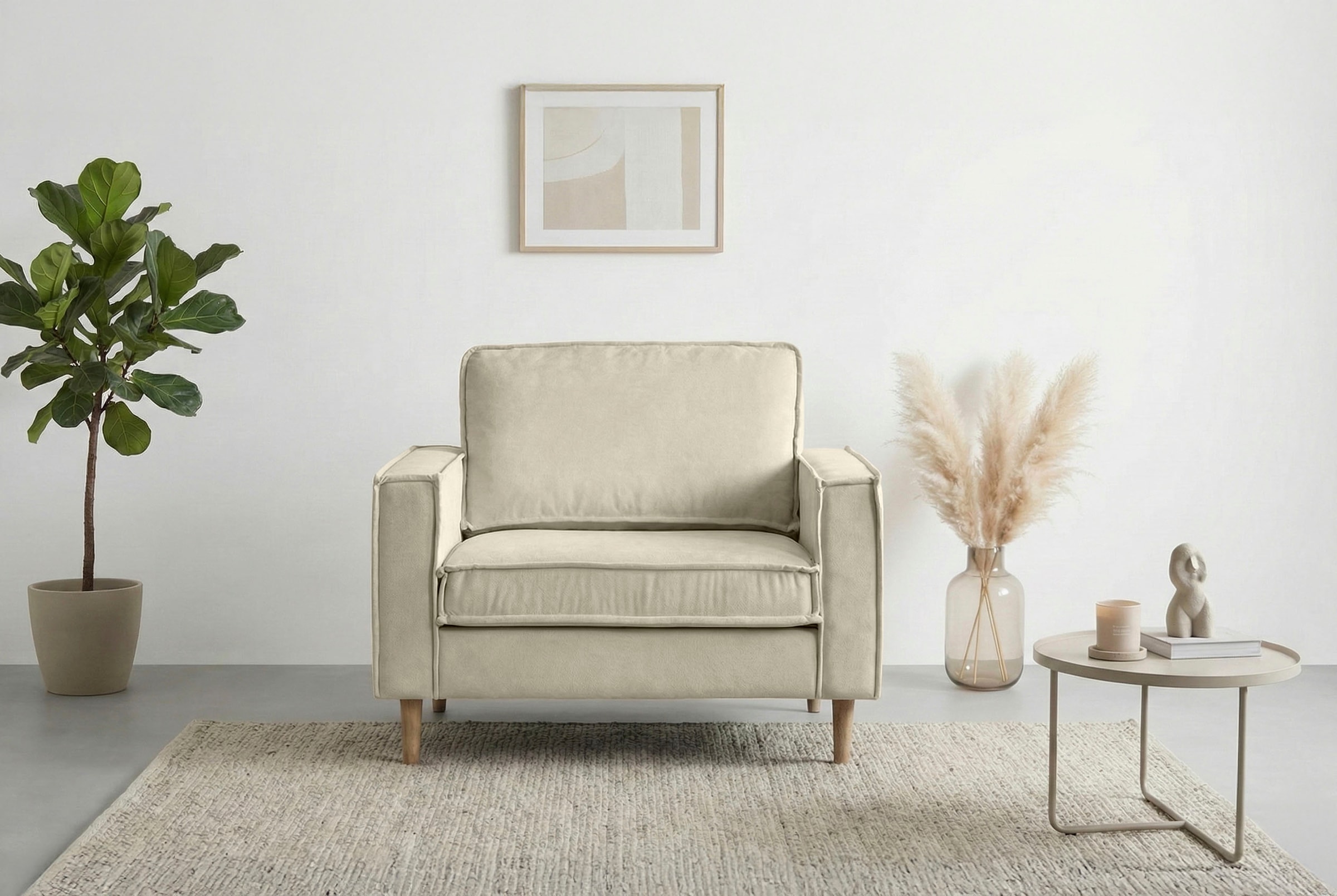 Home affaire Loveseat »Pinto Skandi 105 cm, Chenille, Struktur« mit Keder, günstig online kaufen