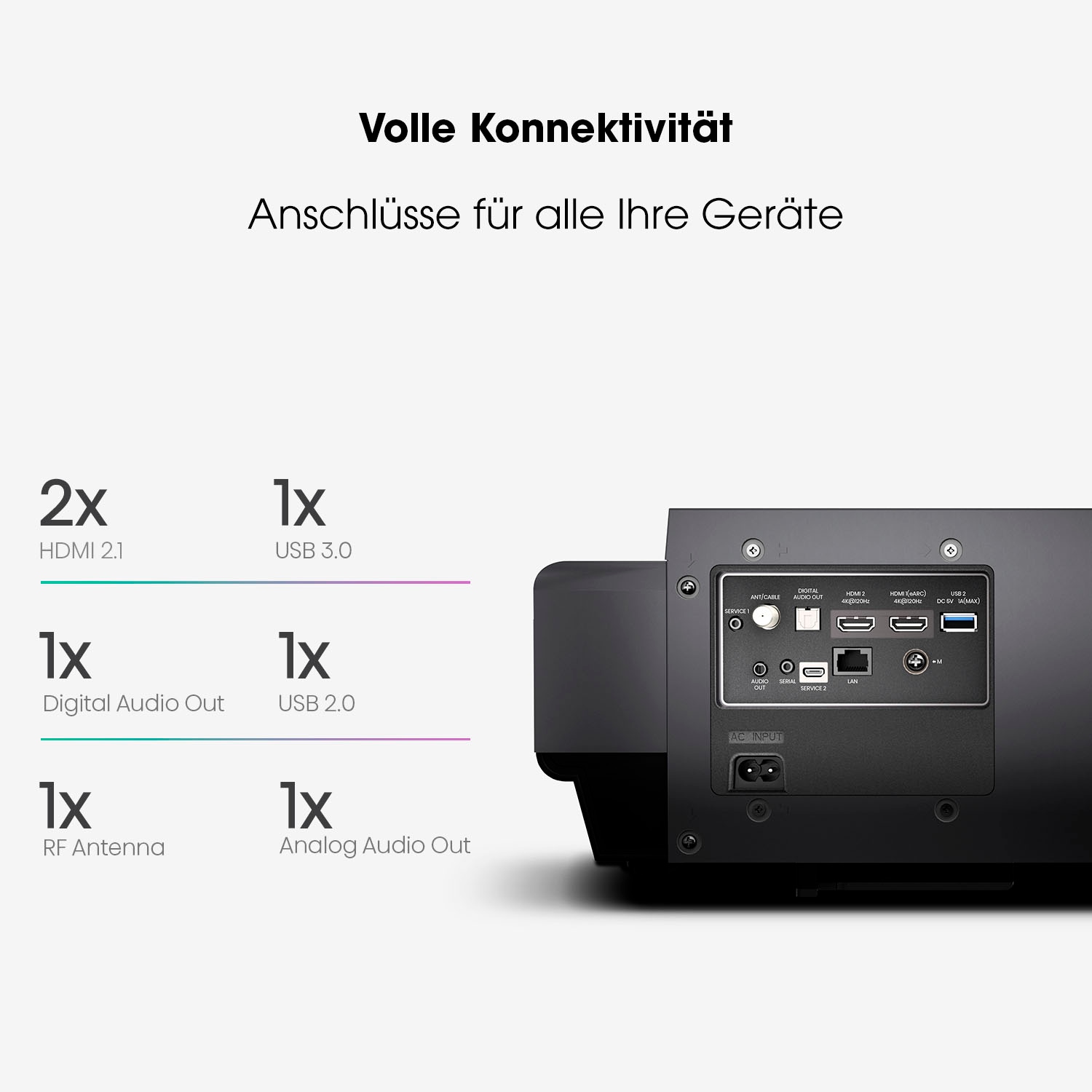 Hisense Beamer »PX1-Pro 90-130 Zoll Trichroma Laser Projektor«, 4K Laser Cinema, RGB Laser Technologie, Android Q - ohne Leinwand