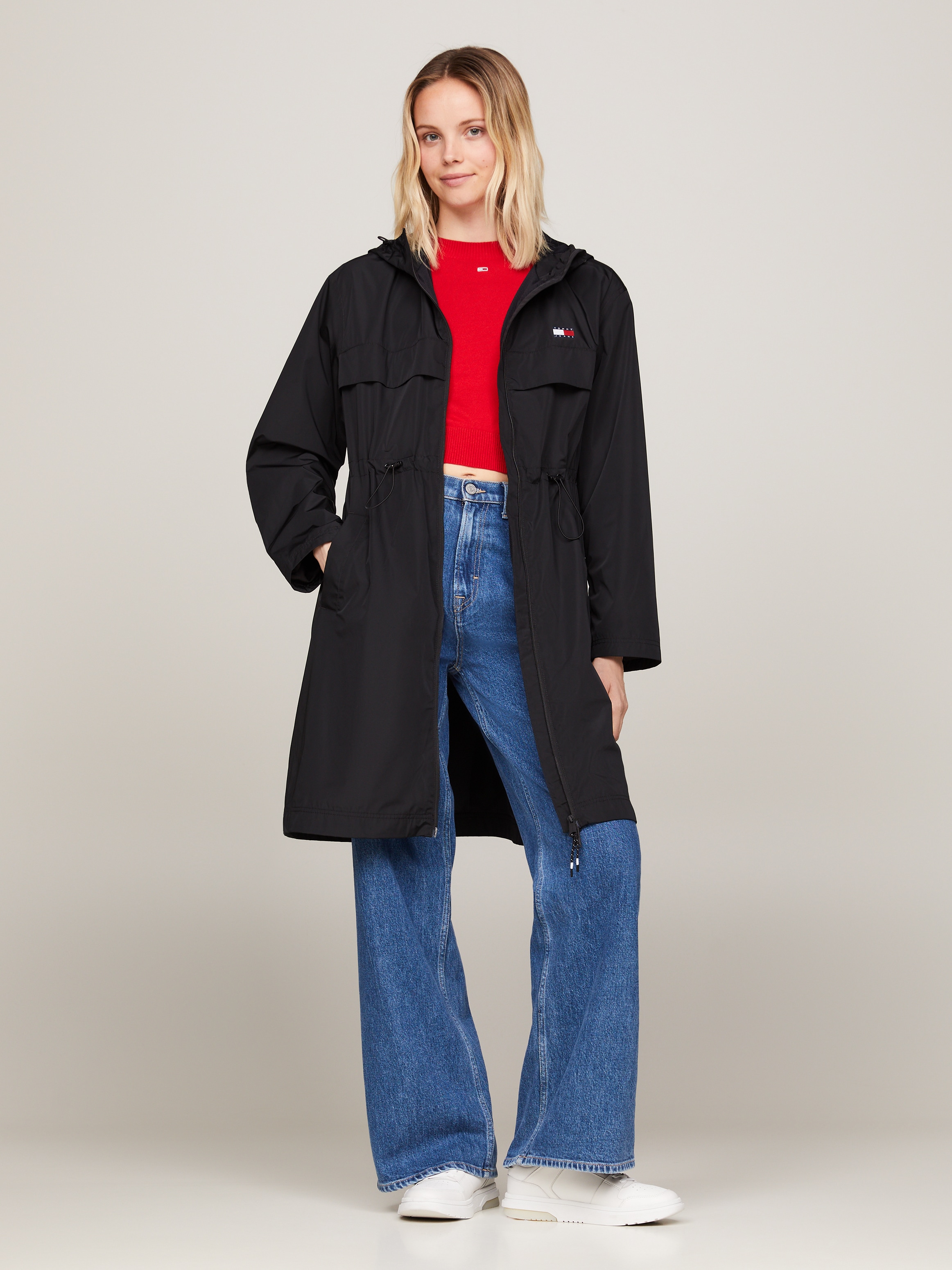 Tommy Jeans Windbreaker »TJW CHICAGO WAISTED COAT EXT«, mit Kapuze, mit Tommy Jeans Markenlabel