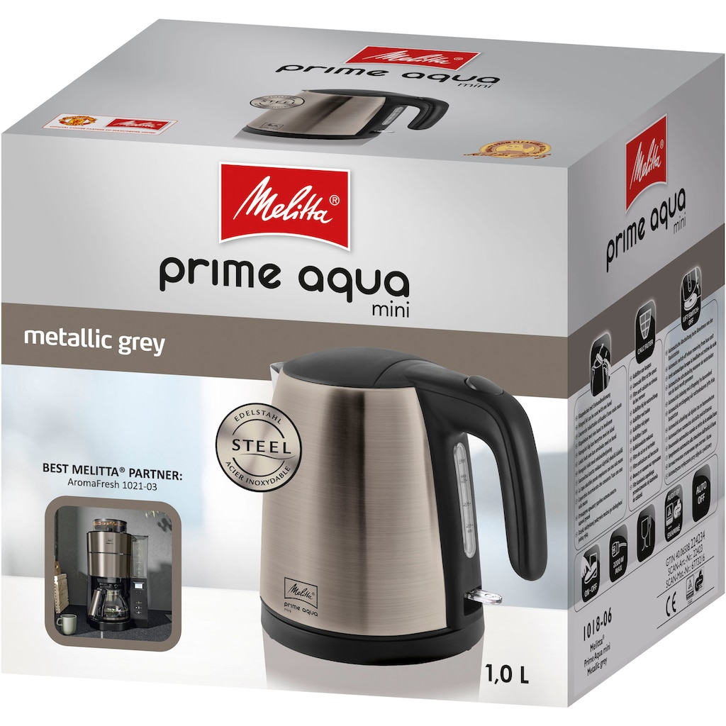 Melitta Wasserkocher »Prime Aqua Mini Metallic 1018-06«, 1 l, 2200 W